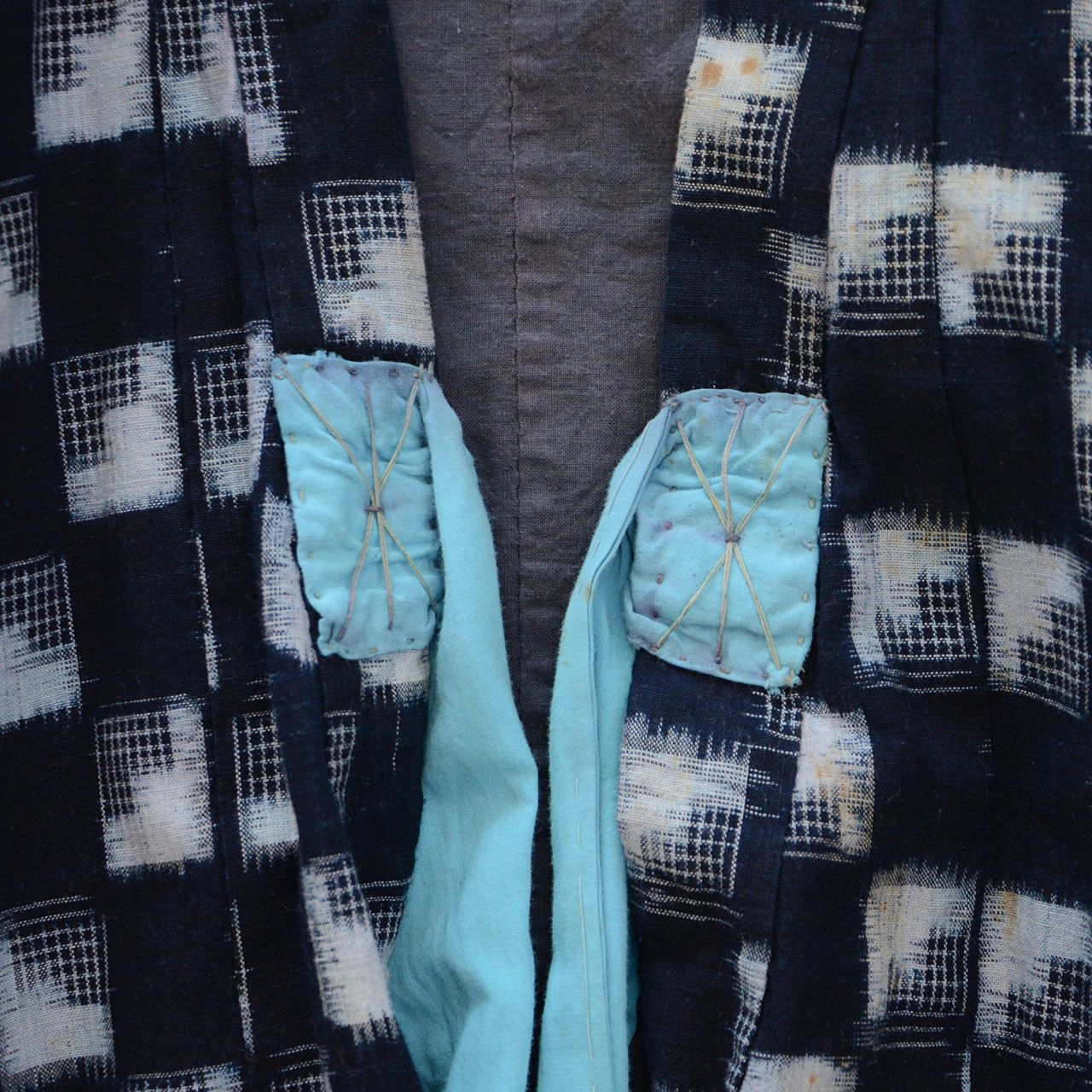 Other Japanese Vintage Indigo Kasuri Kimono Robe Handmade Remake Size US XS / EU 42 / 0 - 5 Thumbnail