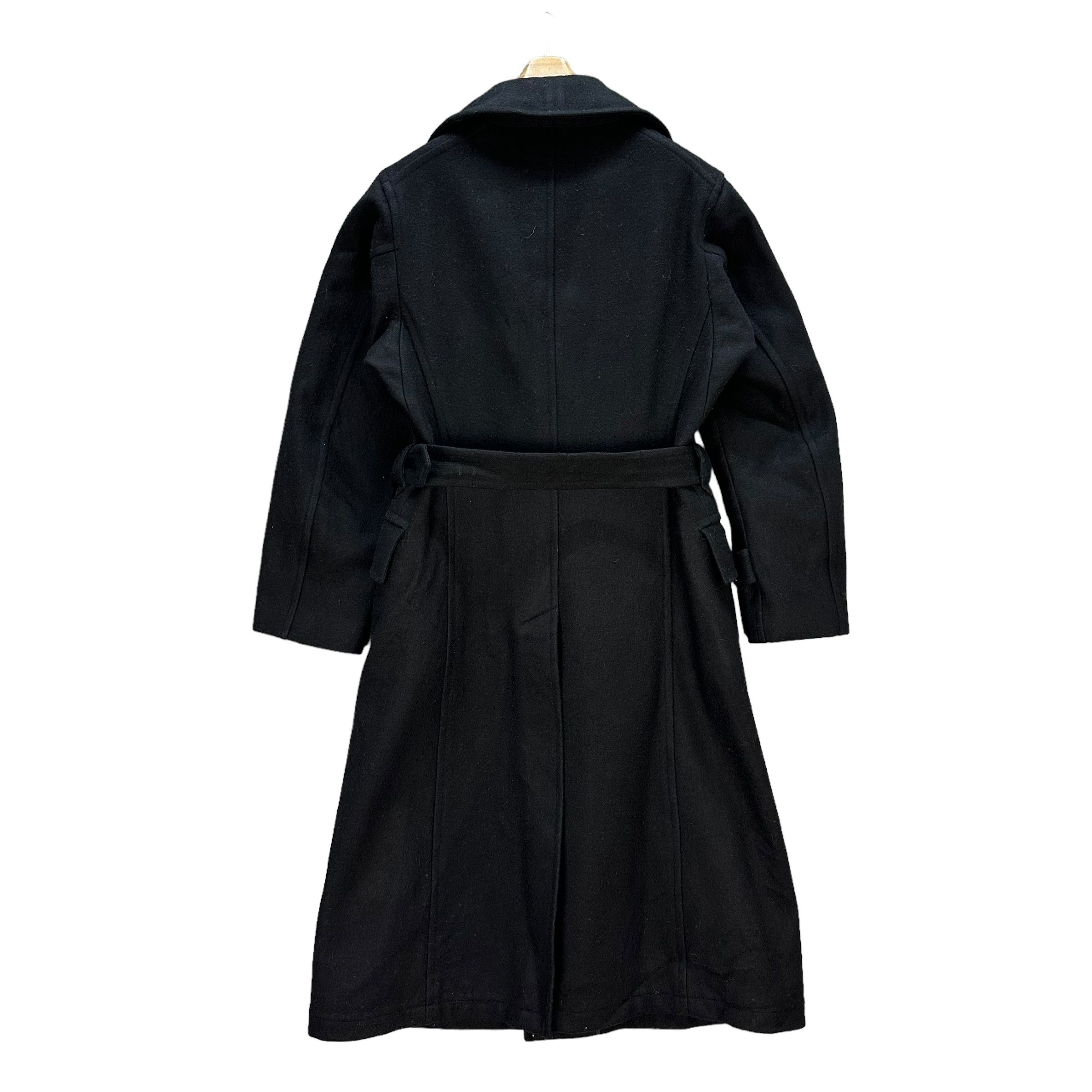 SCYE SYCE Double Collar Black Wool Belted Long Coat #A41-0937 Size S / US 4 / IT 40 - 10 Thumbnail