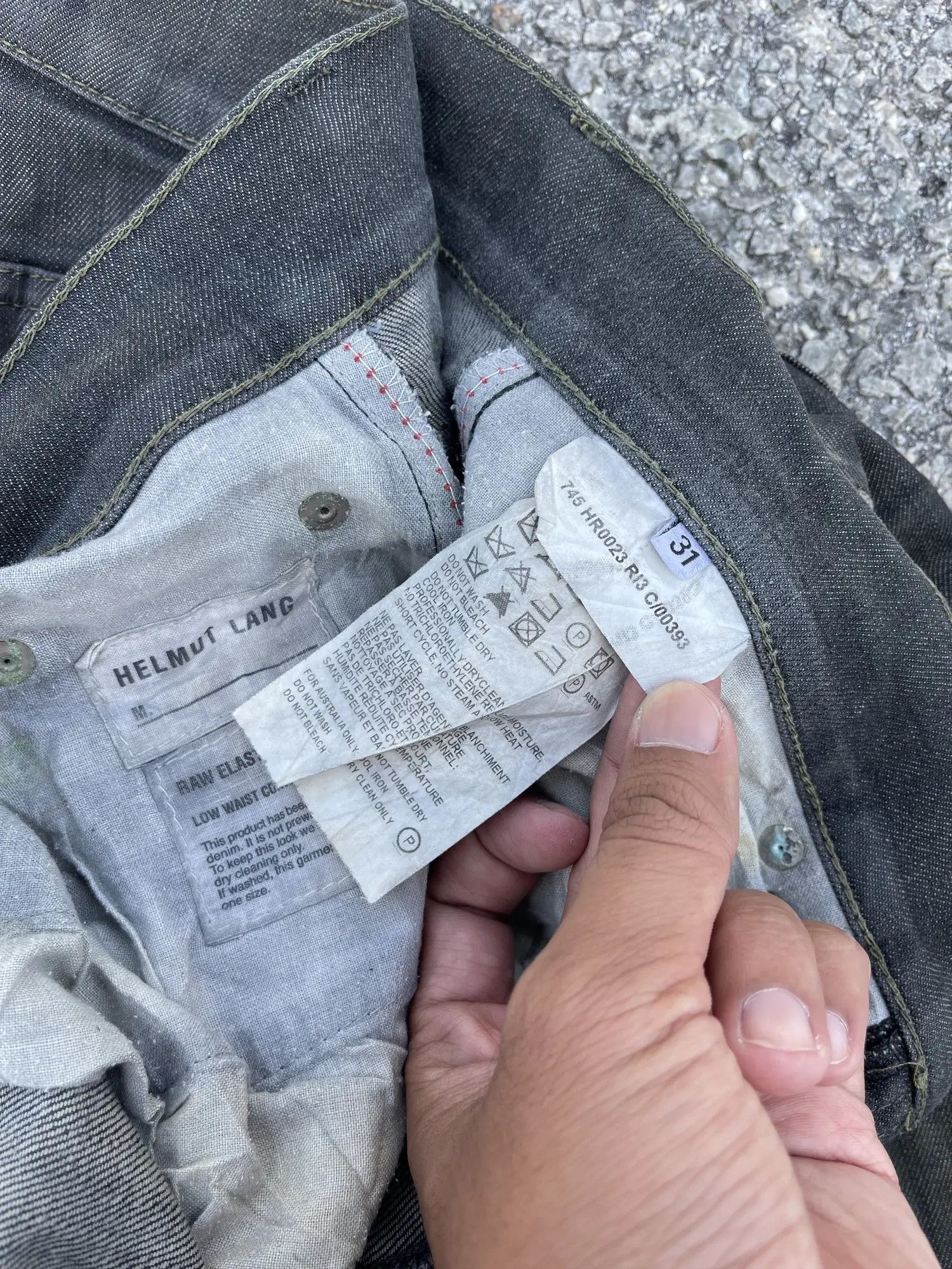Helmut Lang × Vintage Vtg 90s Helmut Lang Black Dirt Low Waist Contour Fit Size US 31 - 17 Thumbnail