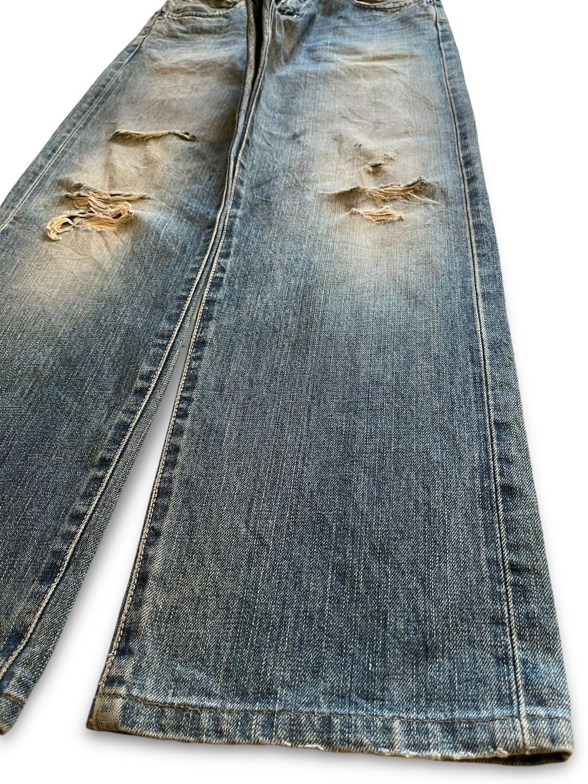 Edwin Vintage Edwin 505X Selvedge Distressed Baggy Jeans Size US 31 - 8 Thumbnail
