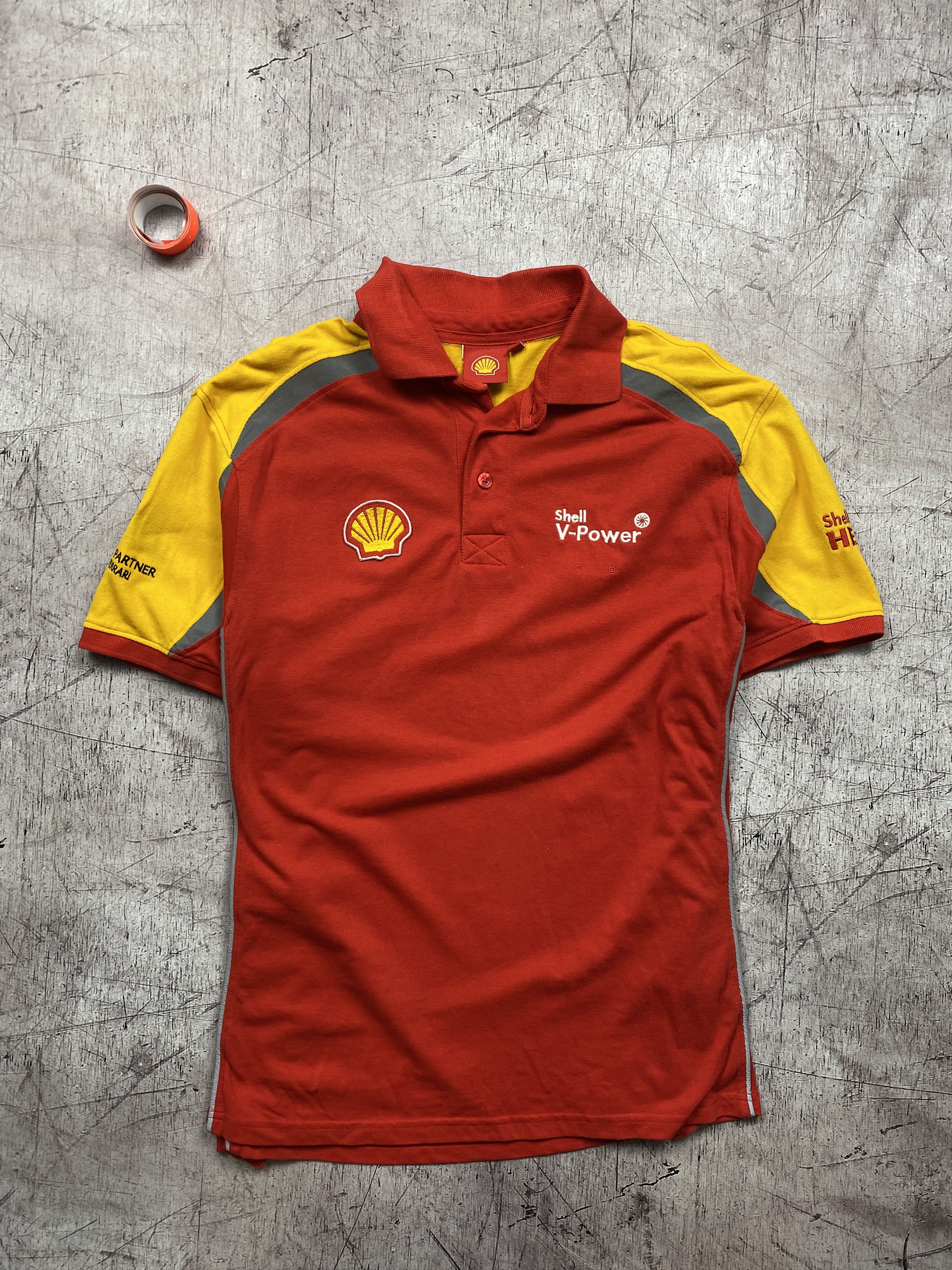 Ferrari × Vintage Shell Ferrari Team Vintage Mens Polo Shirt Size US XL / EU 56 / 4 - 1 Thumbnail