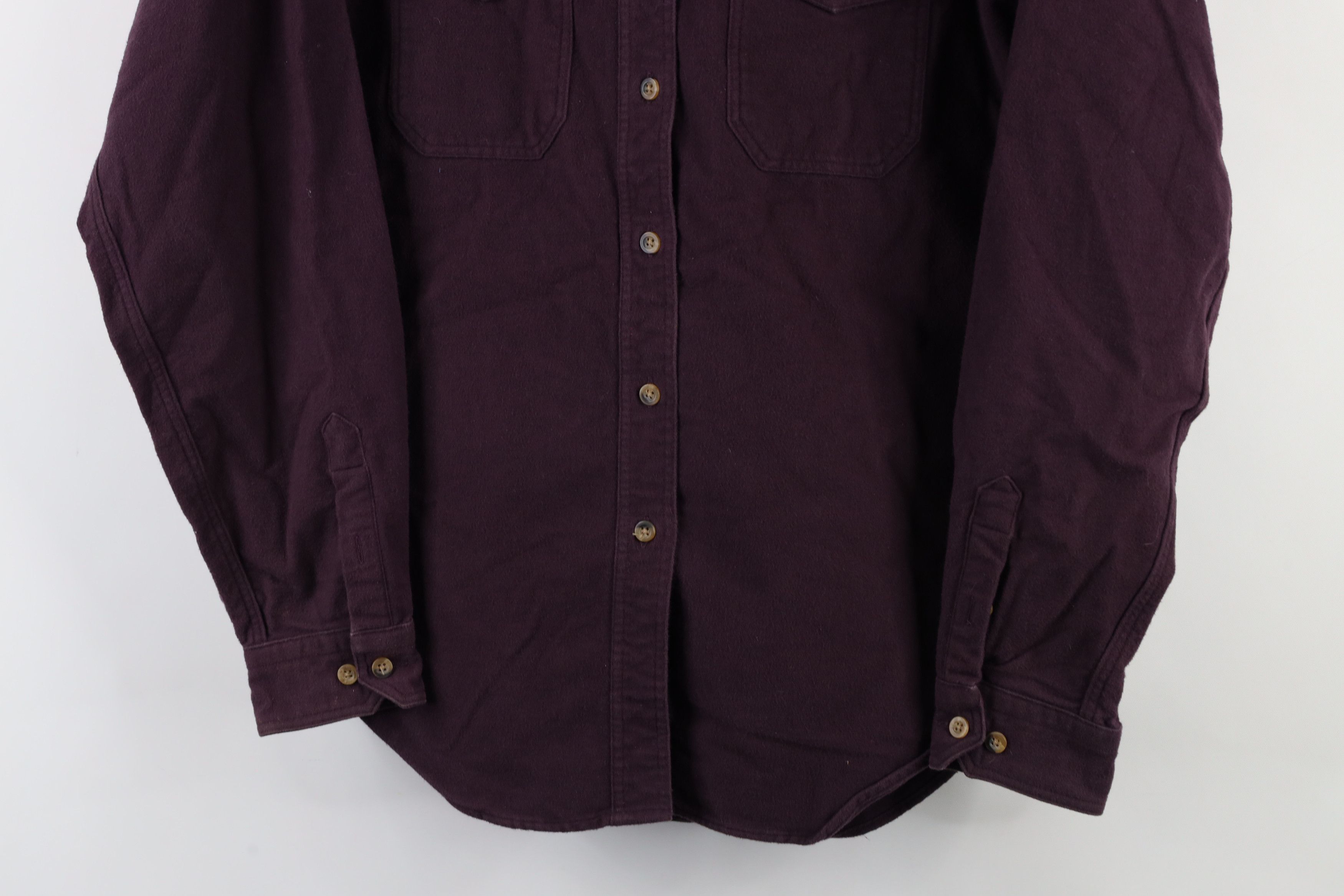 Lands' End × Vintage Vintage 90s Lands End Chamois Cloth Button Shirt Purple Size M / US 6-8 / IT 42-44 - 3 Thumbnail