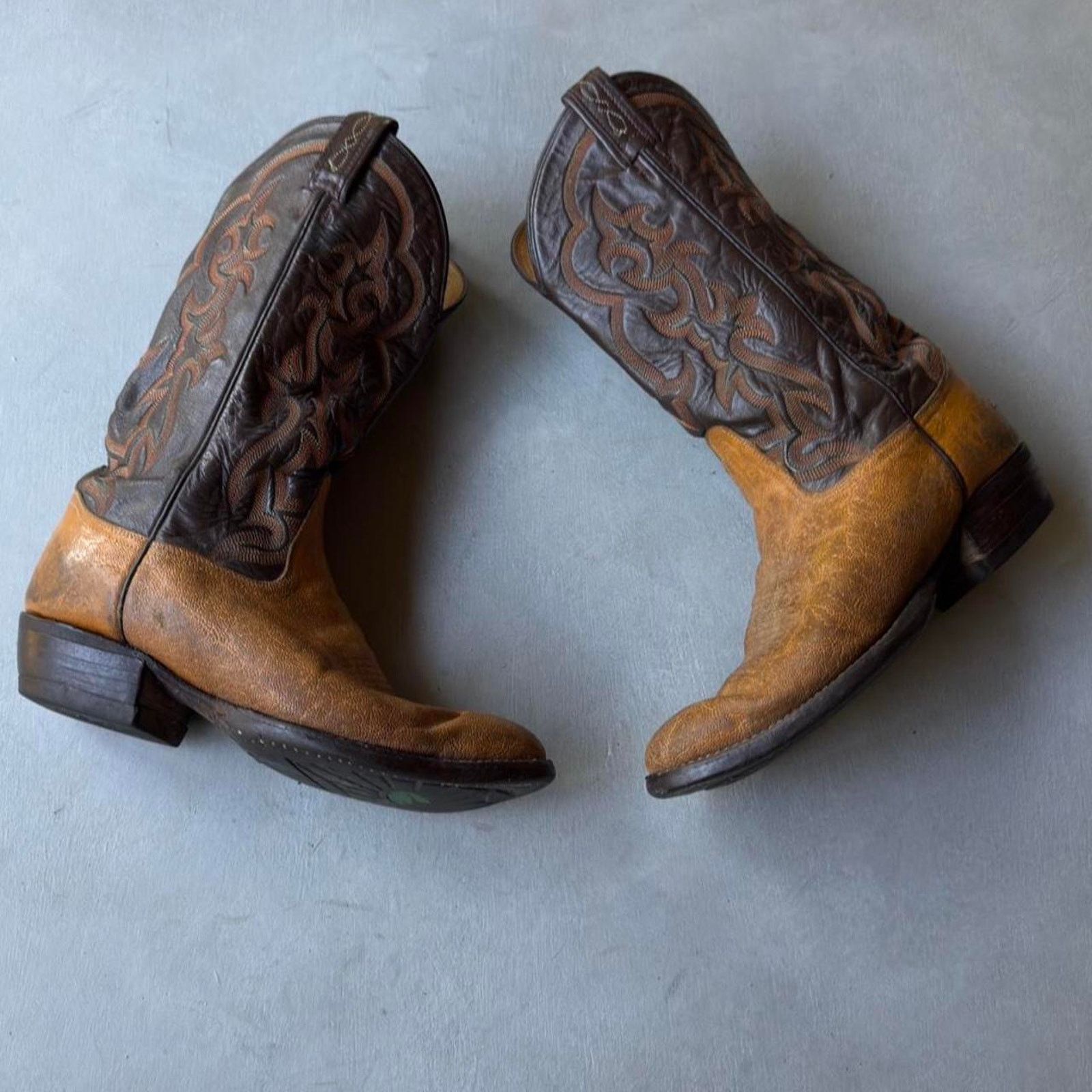 Tony Lama Vintage Tony Lama Cowboy Boots Roper Rodeo Western Size US 9.5 / EU 42-43 - 3 Thumbnail