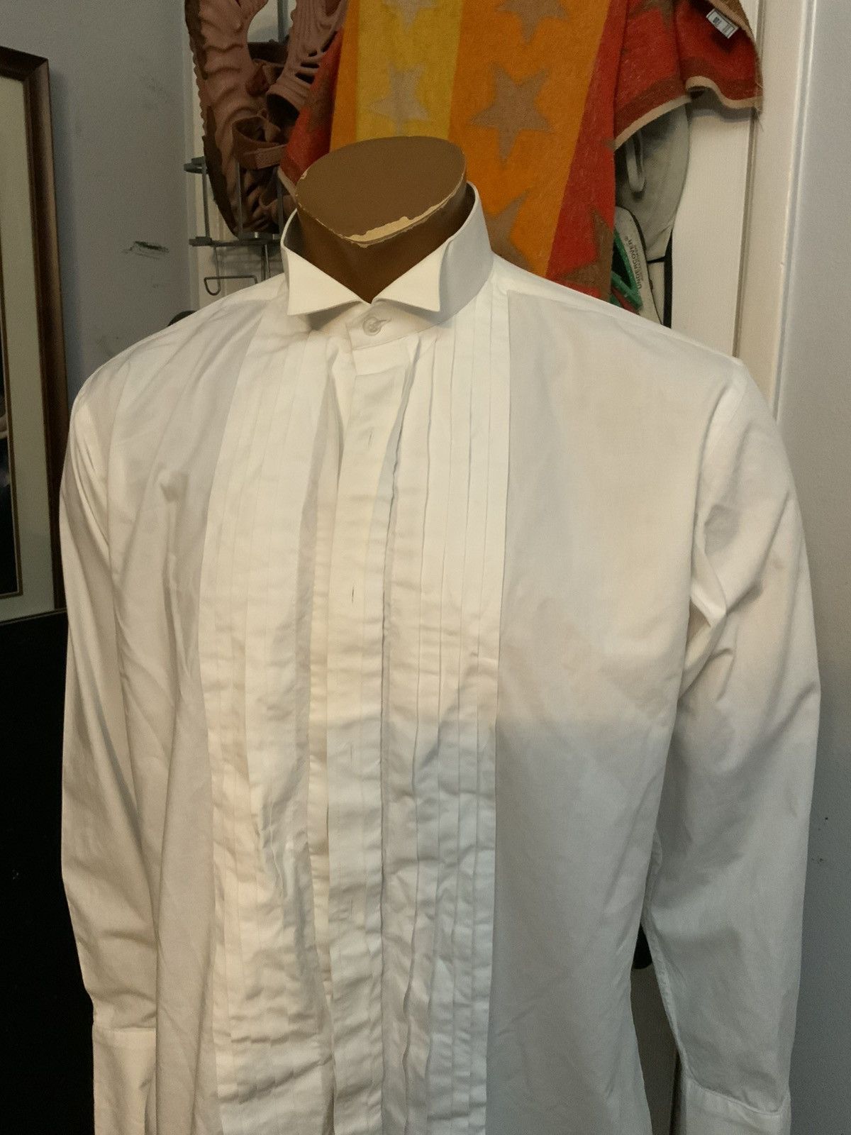 Pierre Balmain × Vintage Pierre Balmain Plisse French Cuff Tuxedo Ruffled Dress Shirt Size US M / EU 48-50 / 2 - 13 Thumbnail
