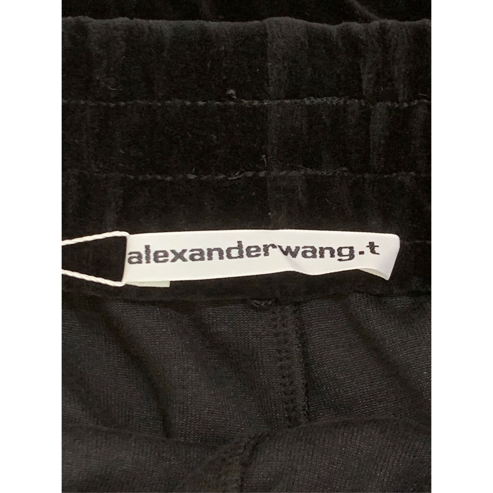Alexander Wang Alexander Wang Women's 22' Black Cotton Velvet Logo Tapered Size 22" - 2 Thumbnail