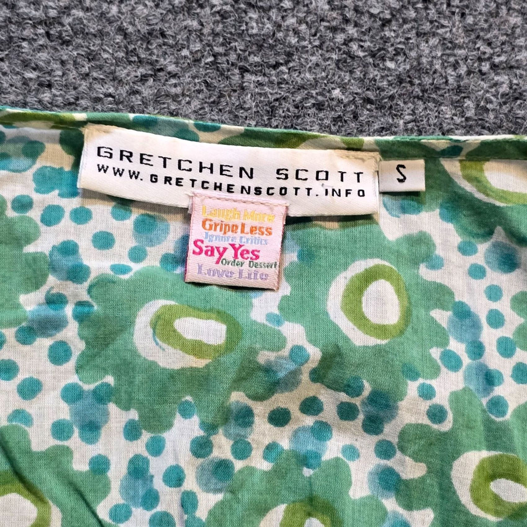 Vintage Gretchen Scott Dress Womens Small Green Floral Long Sleeve Lightweight Casual Dress Size S / US 4 / IT 40 - 4 Thumbnail