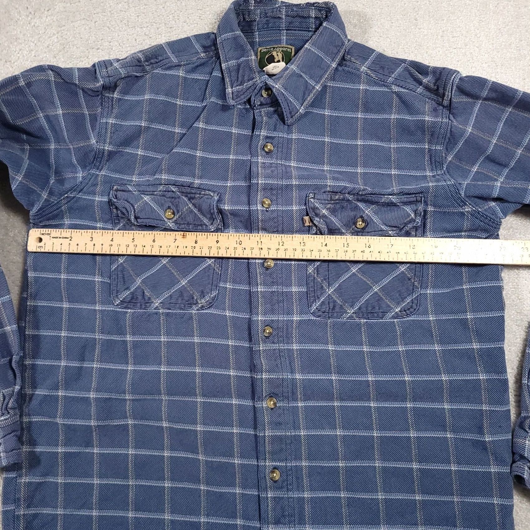 Vintage VINTAGE Berne Apparel Shirt Mens LT Button Up Flannel Shacket Shirt Jacket Heavy Blue Size US L / EU 52-54 / 3 - 6 Thumbnail