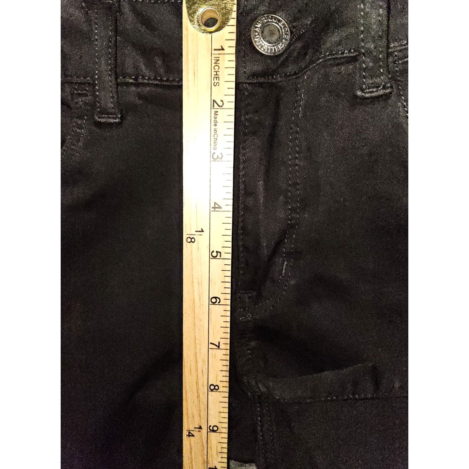 American Eagle Outfitters VINTAGE American Eagle Jeggings Women's 6 Regular Black Low Rise Distressed Jeans Size 28" / US 6 / IT 42 - 5 Thumbnail