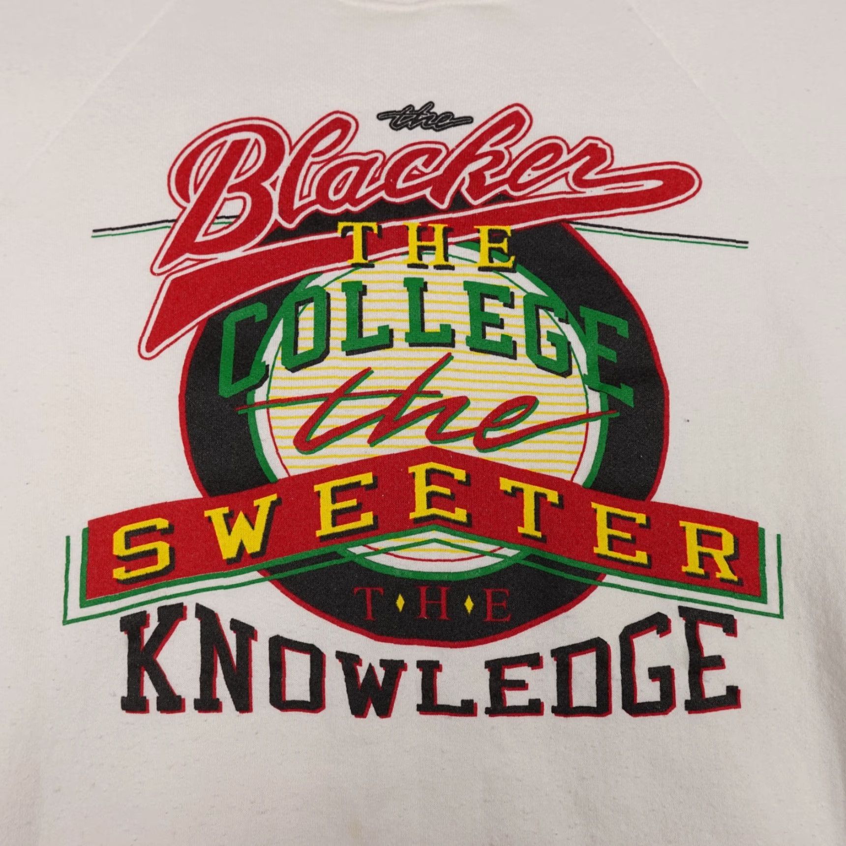 Fruit Of The Loom VINTAGE The Blacker The College Sweatshirt Mens XL White Crewneck BLM USA Made Size US XL / EU 56 / 4 - 3 Thumbnail