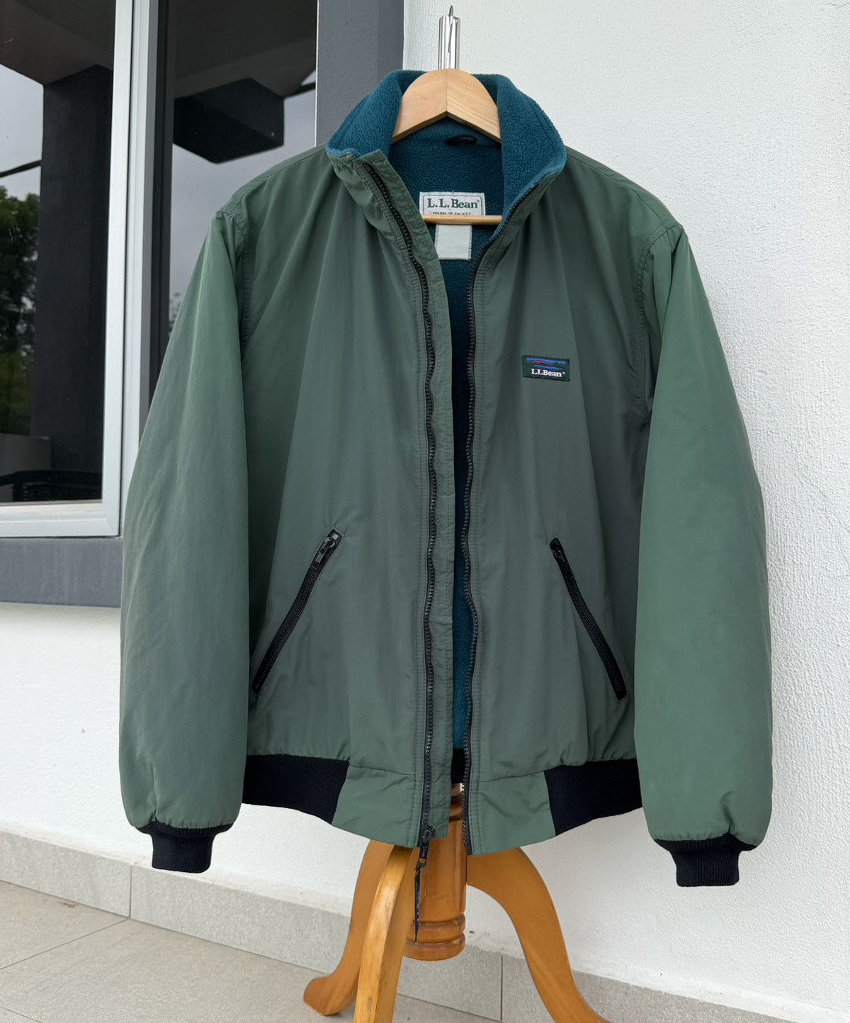 L.L. Bean Vintage L.L.Bean Warm Up Jacket Green Fleece Lined Outdoor Size US M / EU 48-50 / 2 - 3 Thumbnail