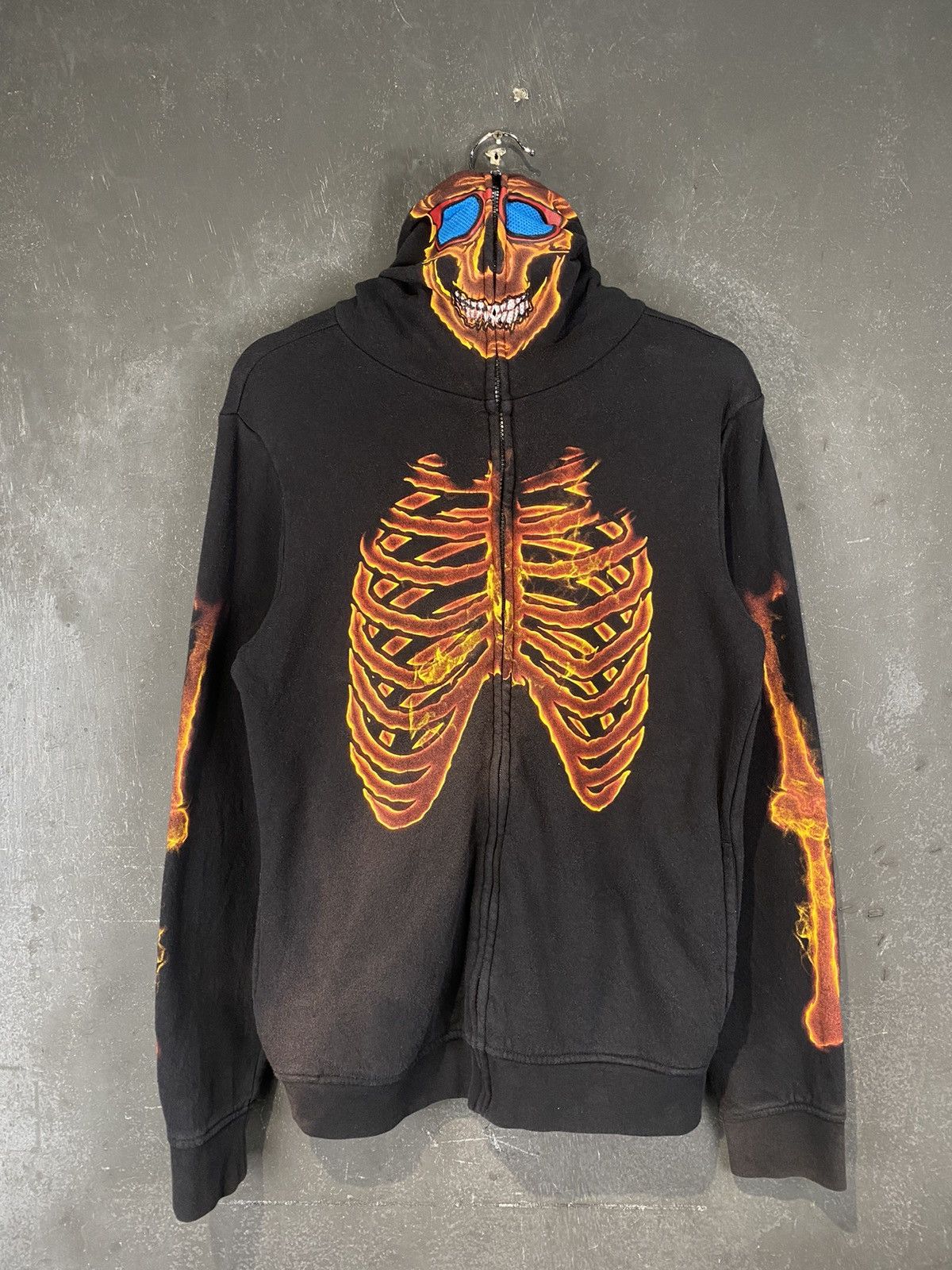 LRG Very Rare Tony Hawk Fire Skull Fullface Skeleton Zipped Up Size US S / EU 44-46 / 1 - 2 Thumbnail