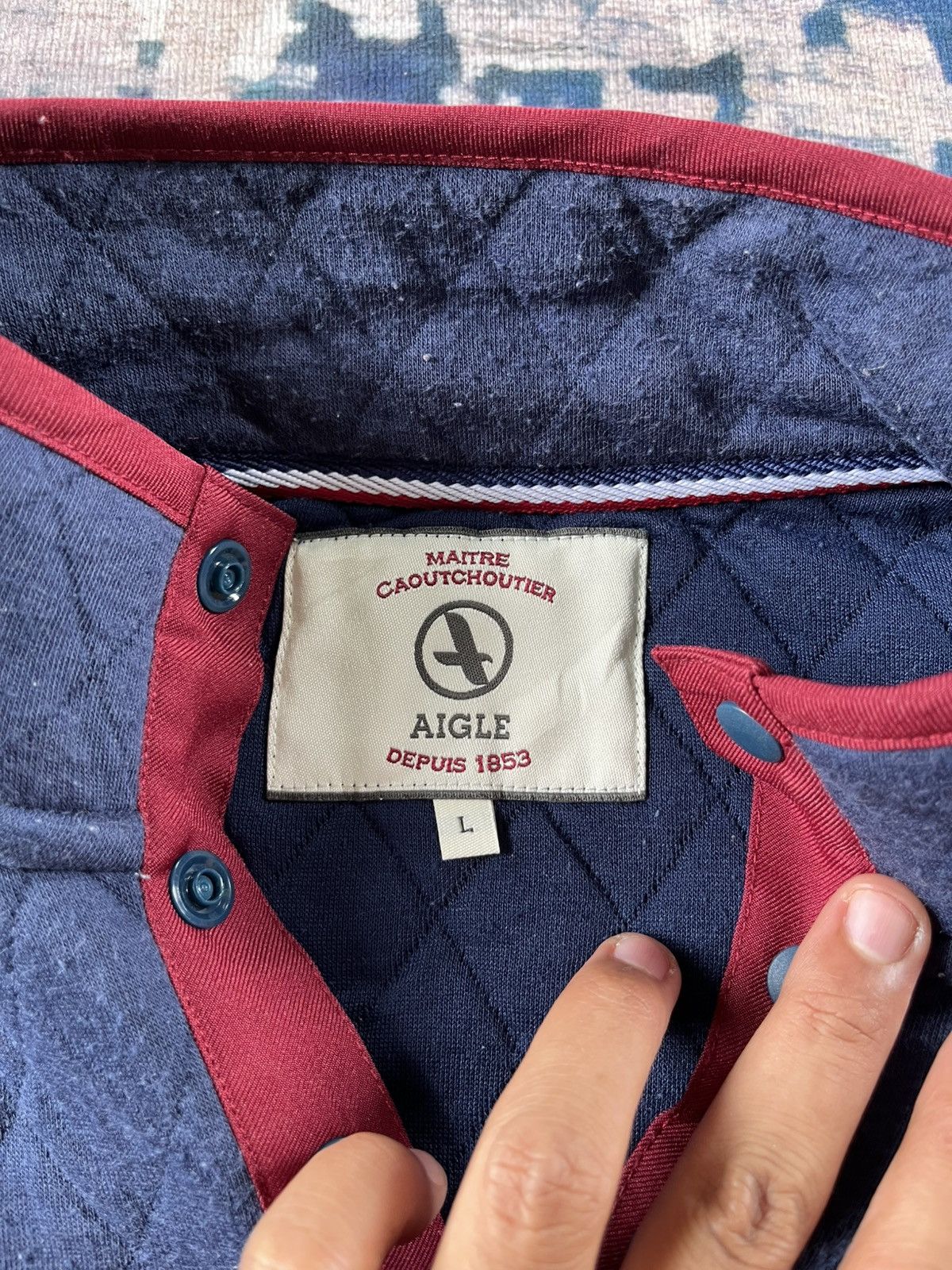 Aigle × Designer 🔥Aigle Quilted Half Button Sweatshirt Y2K Size US L / EU 52-54 / 3 - 3 Thumbnail