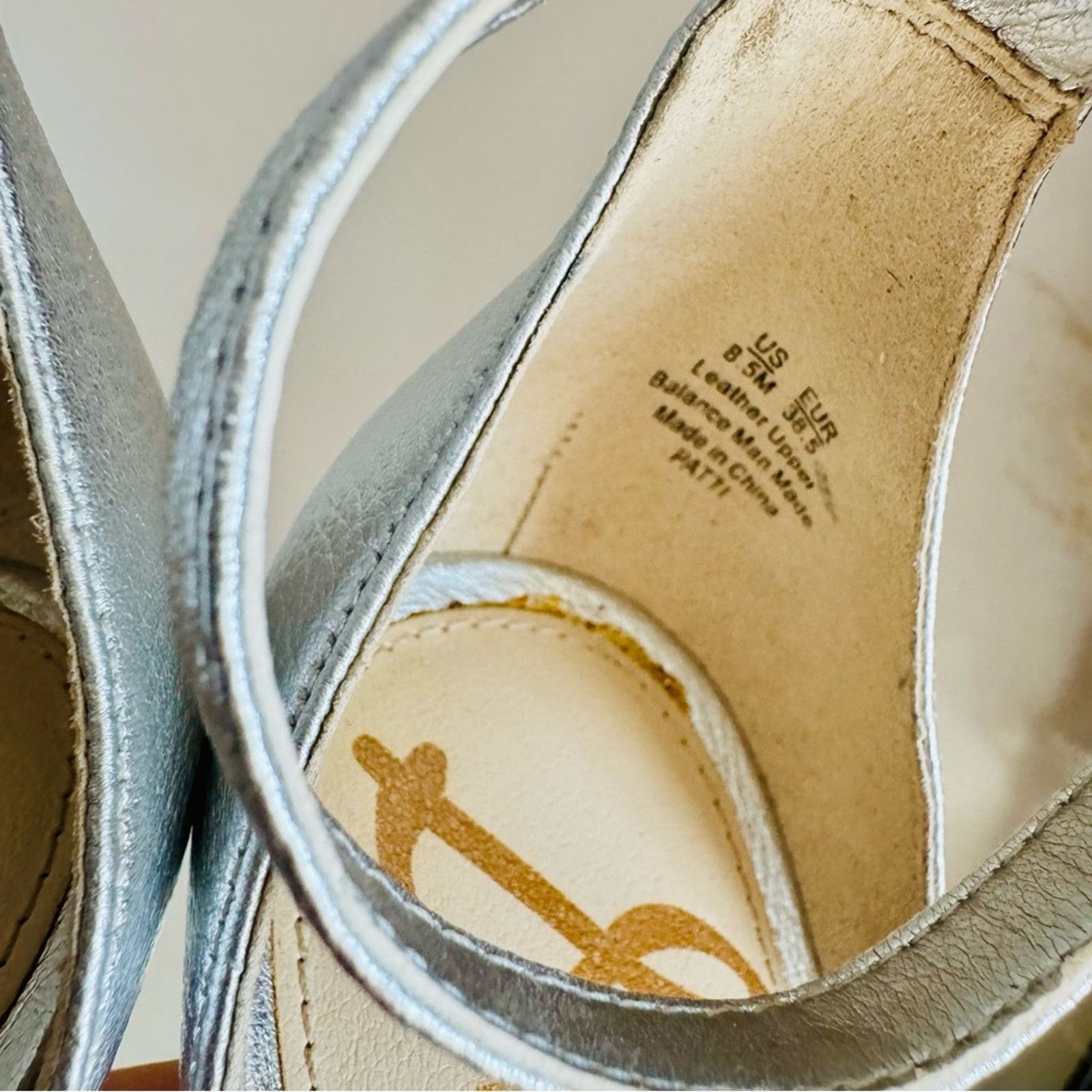 Sam Edelman SAM EDELMAN Metallic Silver Strap $180 Stiletto Sandals Heel Size US 8.5 / IT 38.5 - 10 Thumbnail