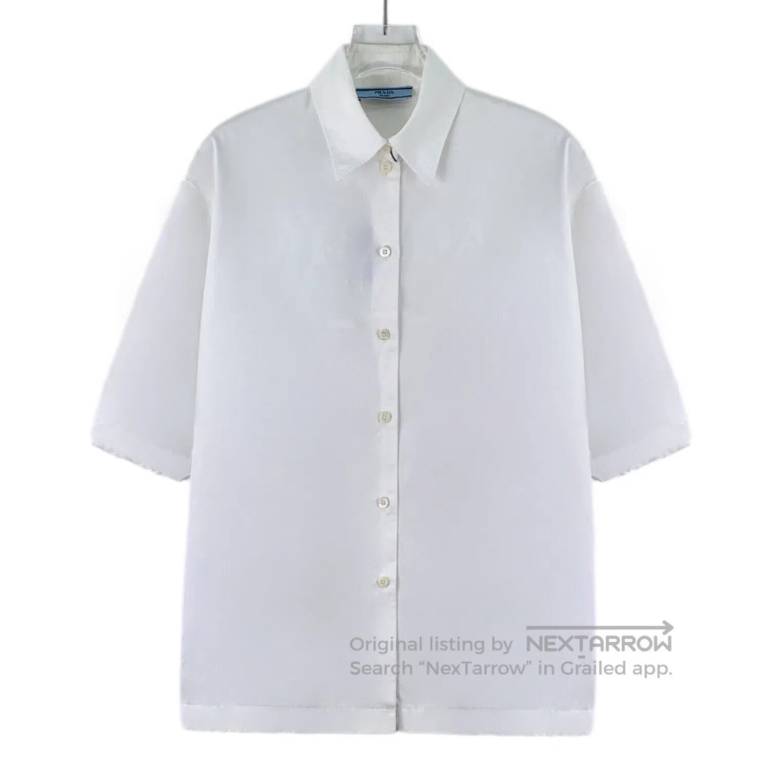 Prada Prada White logo letter embroidery cotton lapel single-bre Size XS / US 0-2 / IT 36-38 - 1 Thumbnail