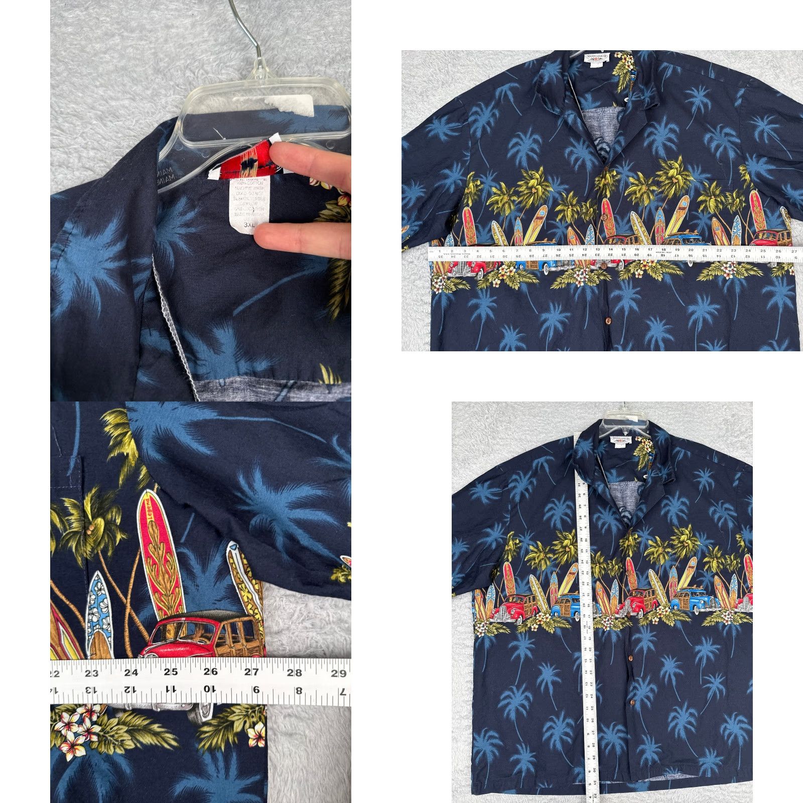 Vintage Pacific Legend Shirt Men 3XL Blue Floral Hawaiian Cars Sleeve Short Button-Up Collar Spread Vintage: No Size US XXL / EU 58 / 5 - 8 Thumbnail