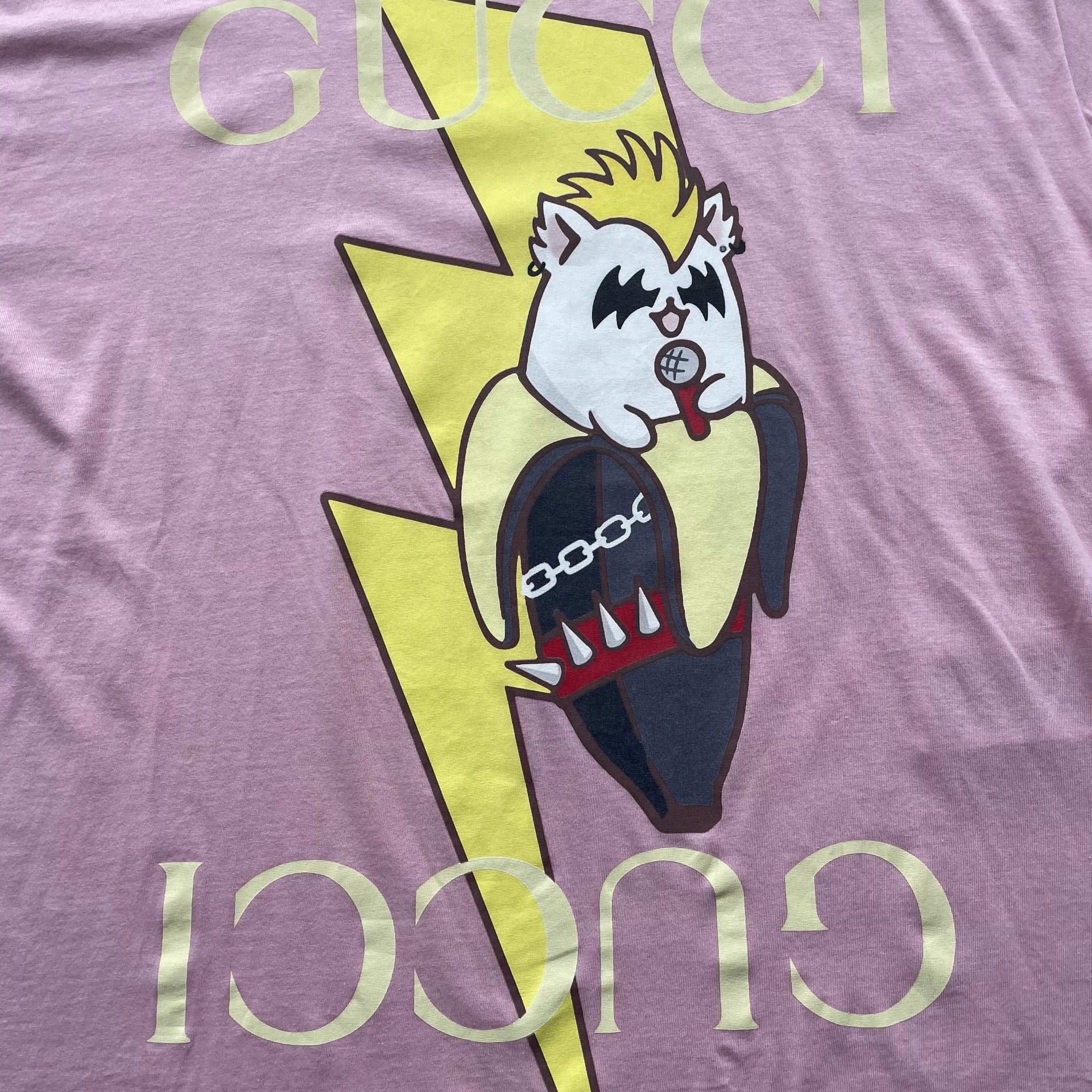 Gucci GUCCI Love Parade FW22 Banana Cat Pnk T-Shirt W M Size US M / EU 48-50 / 2 - 3 Thumbnail