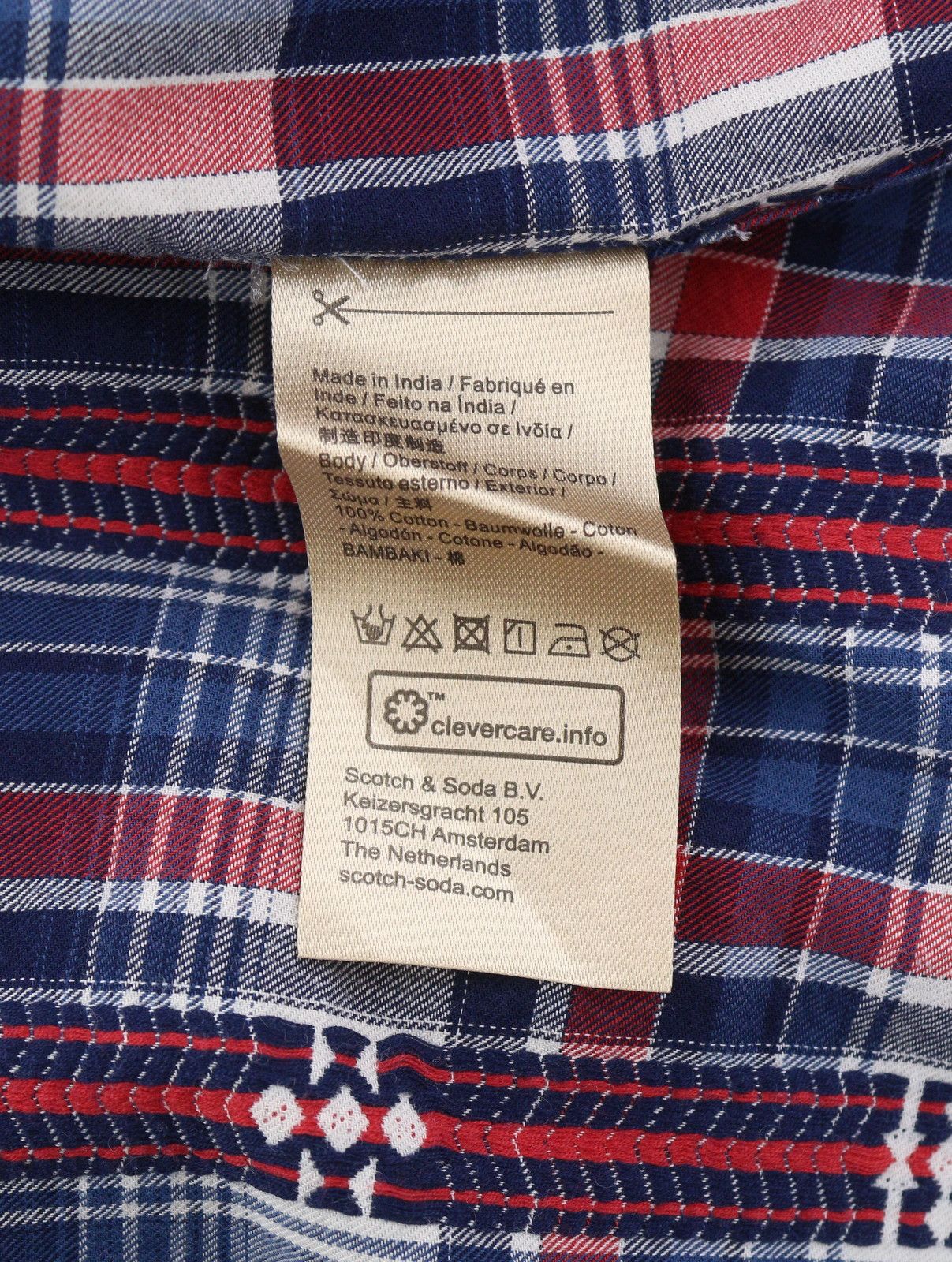 Scotch & Soda M Blue Red Check Button-Down Shirt 88516 Size US M / EU 48-50 / 2 - 8 Thumbnail