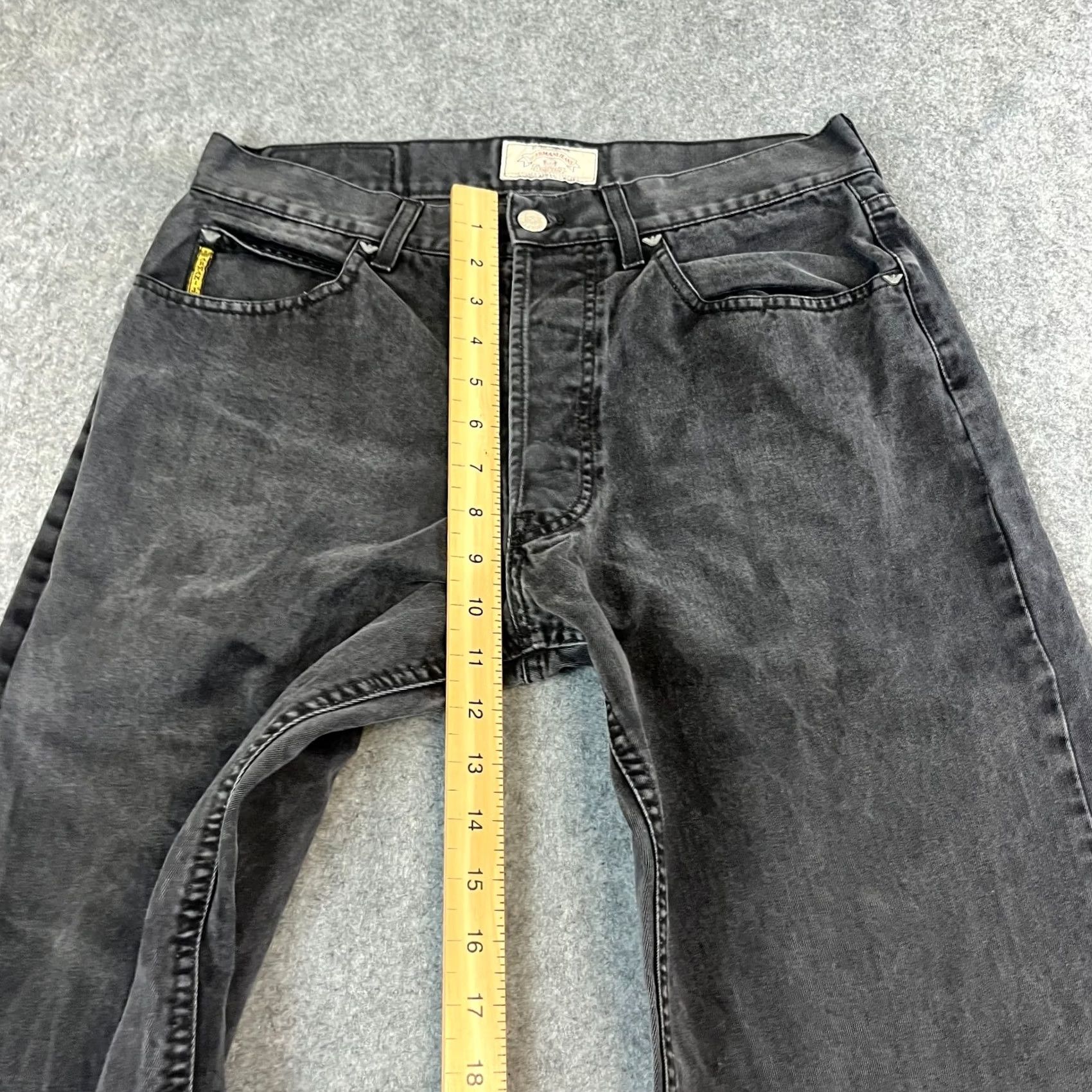 Vintage VINTAGE Armani Jeans Jeans Regular 31 32 Dark Grey Armani Jeans Mens Straight 5-Pocket Denim Jeans Size US 31 - 5 Thumbnail