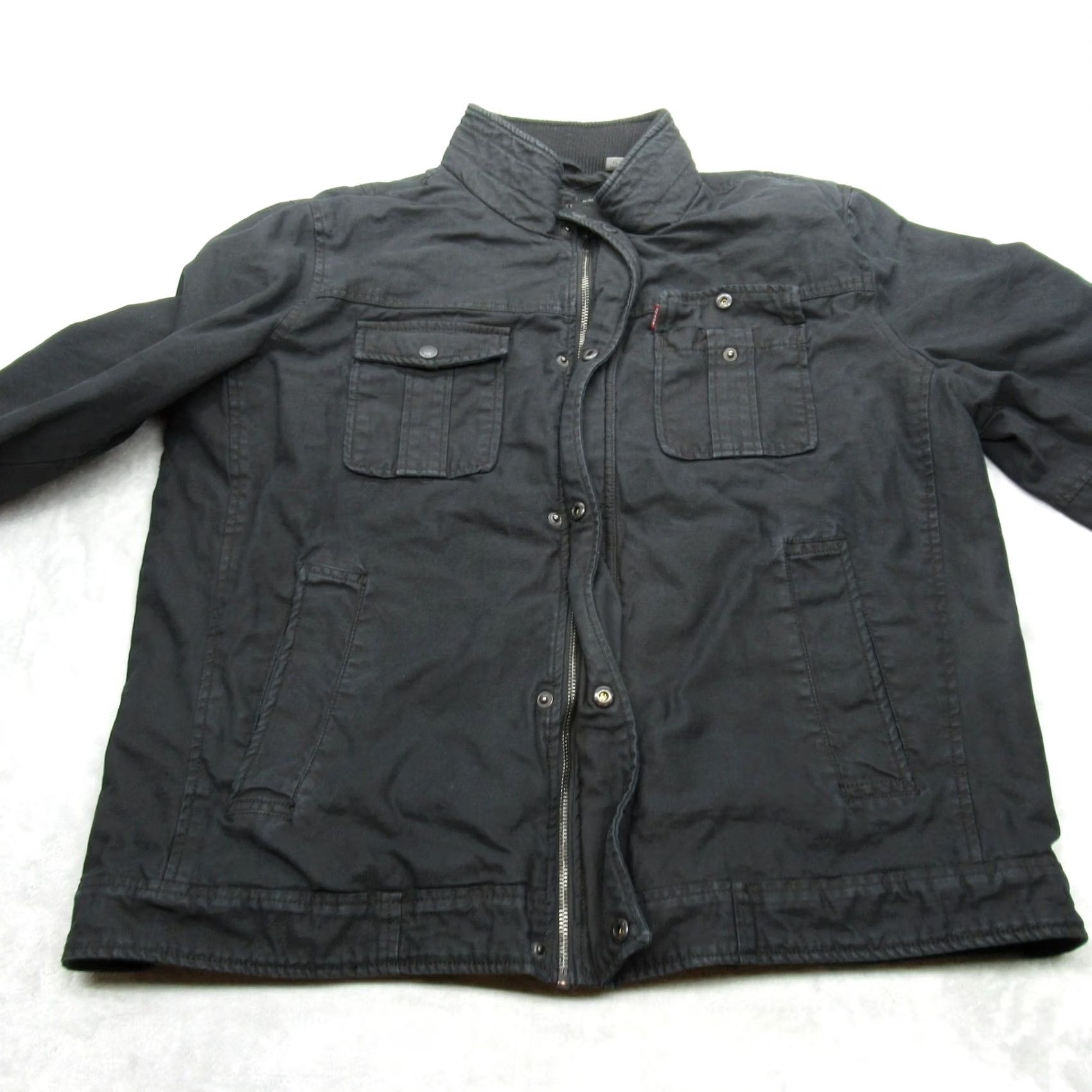Levi's Levi's Jacket Men XL Black Canvas Pockets Full Zip Lined Military Quilt Insulated Cold Weather Casual Mens Size US XL / EU 56 / 4 - 6 Thumbnail