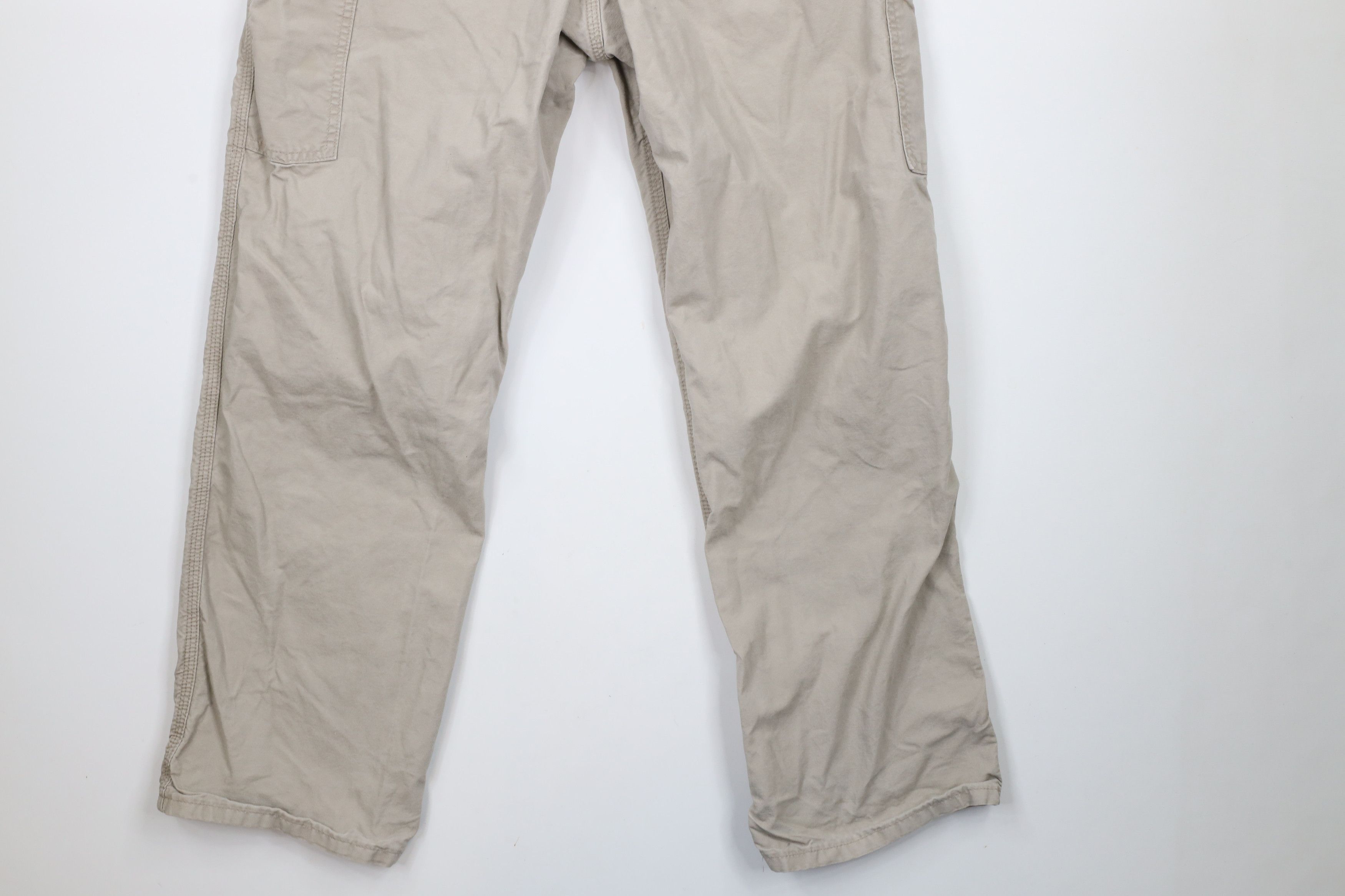 Carhartt × Vintage Vintage Carhartt Spell Out Wide Leg Dungaree Pants Tan Size US 34 / EU 50 - 13 Thumbnail