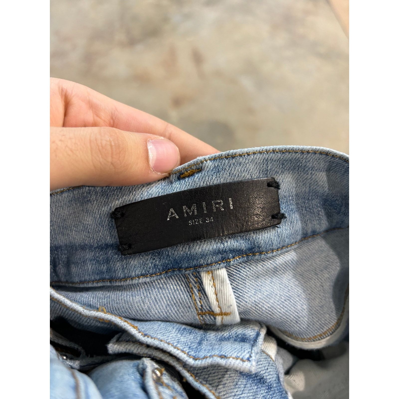 Amiri Amiri Jeans Light Wash Plain Thrasher Used 34 Size US 34 / EU 50 - 2 Thumbnail