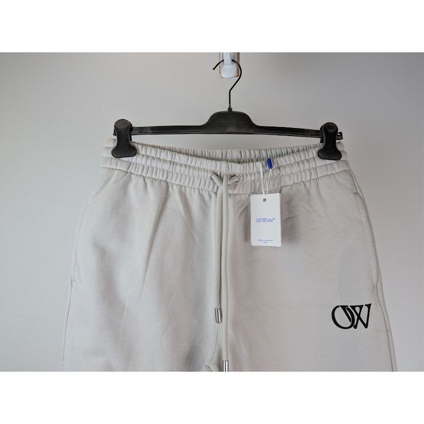 Off-White o1rshd1 OW Sweatpants in Light Stone / Black Size US 34 / EU 50 - 3 Thumbnail