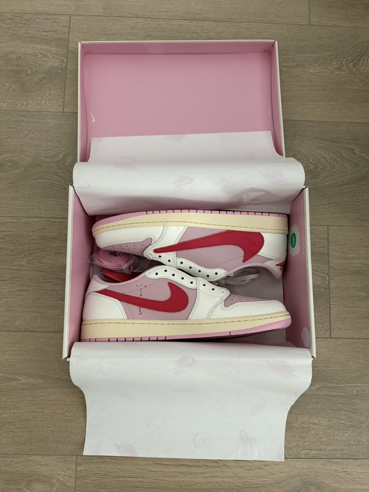 Nike × Travis Scott Travis Scott x Air Jordan 1 Low Sail Tropical Pink Size US 12 / EU 45 - 1 Thumbnail