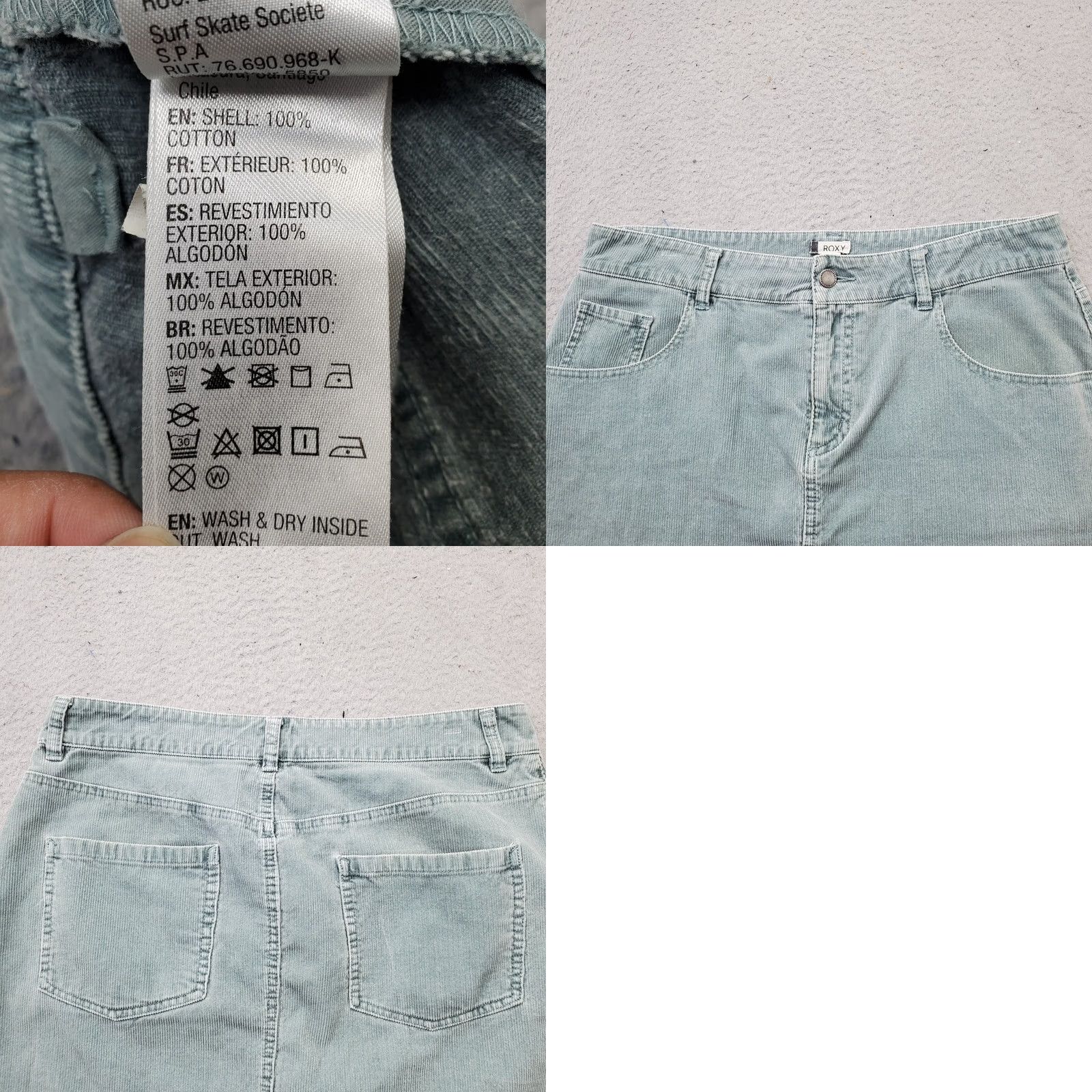 Vintage ROXY Womens XL Sage Green Corduroy A-Line Mini Skirt 5-Pocket Outdoor Size 40" / US 18 - 8 Thumbnail