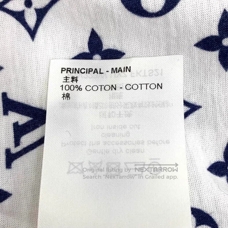 Louis Vuitton Louis Vuitton 22 white logo full-print cotton crewneck sho Size US L / EU 52-54 / 3 - 7 Thumbnail