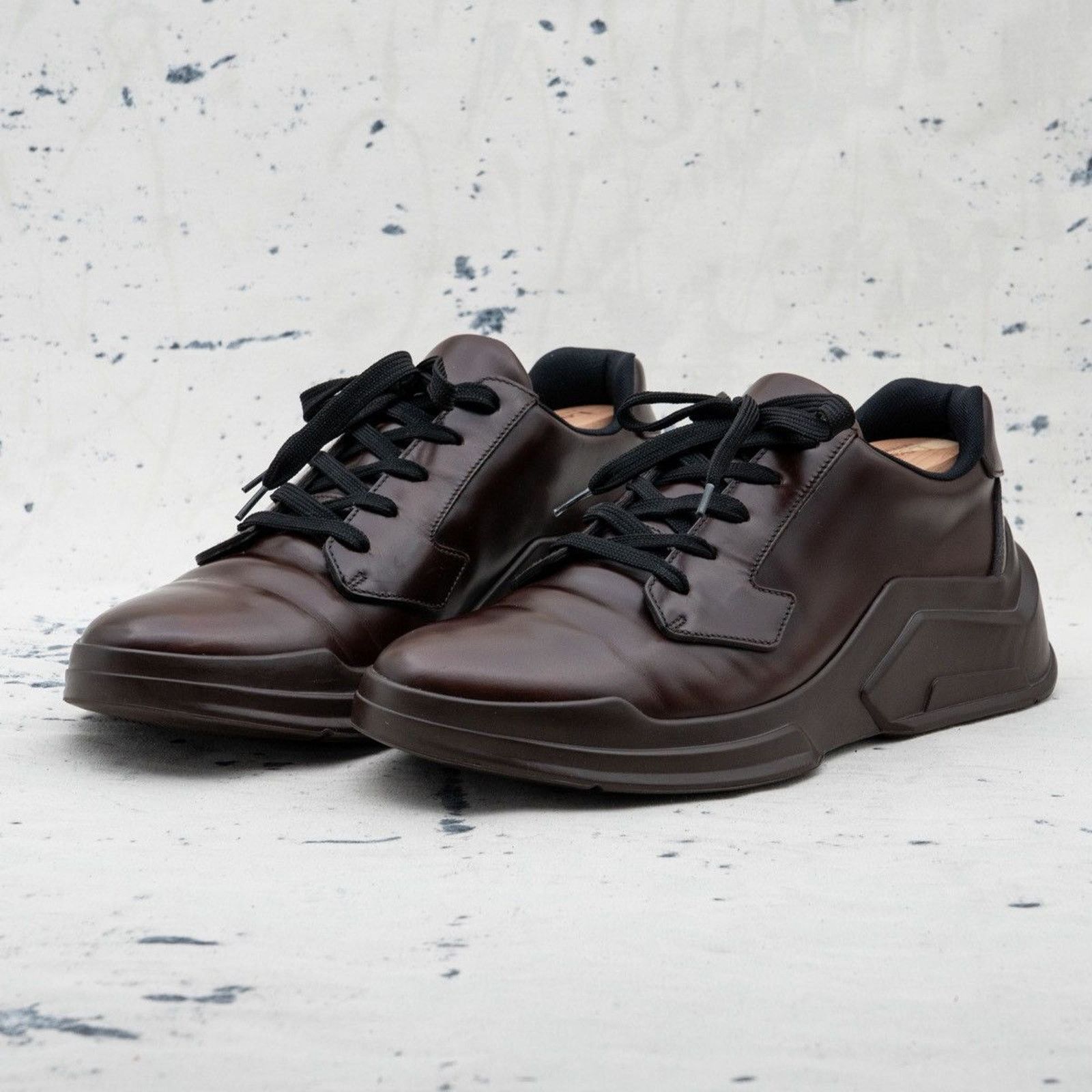 Prada Iconic prada milano dark brown chunky sole leather sneakers Size US 8.5 / EU 41-42 - 1 Thumbnail