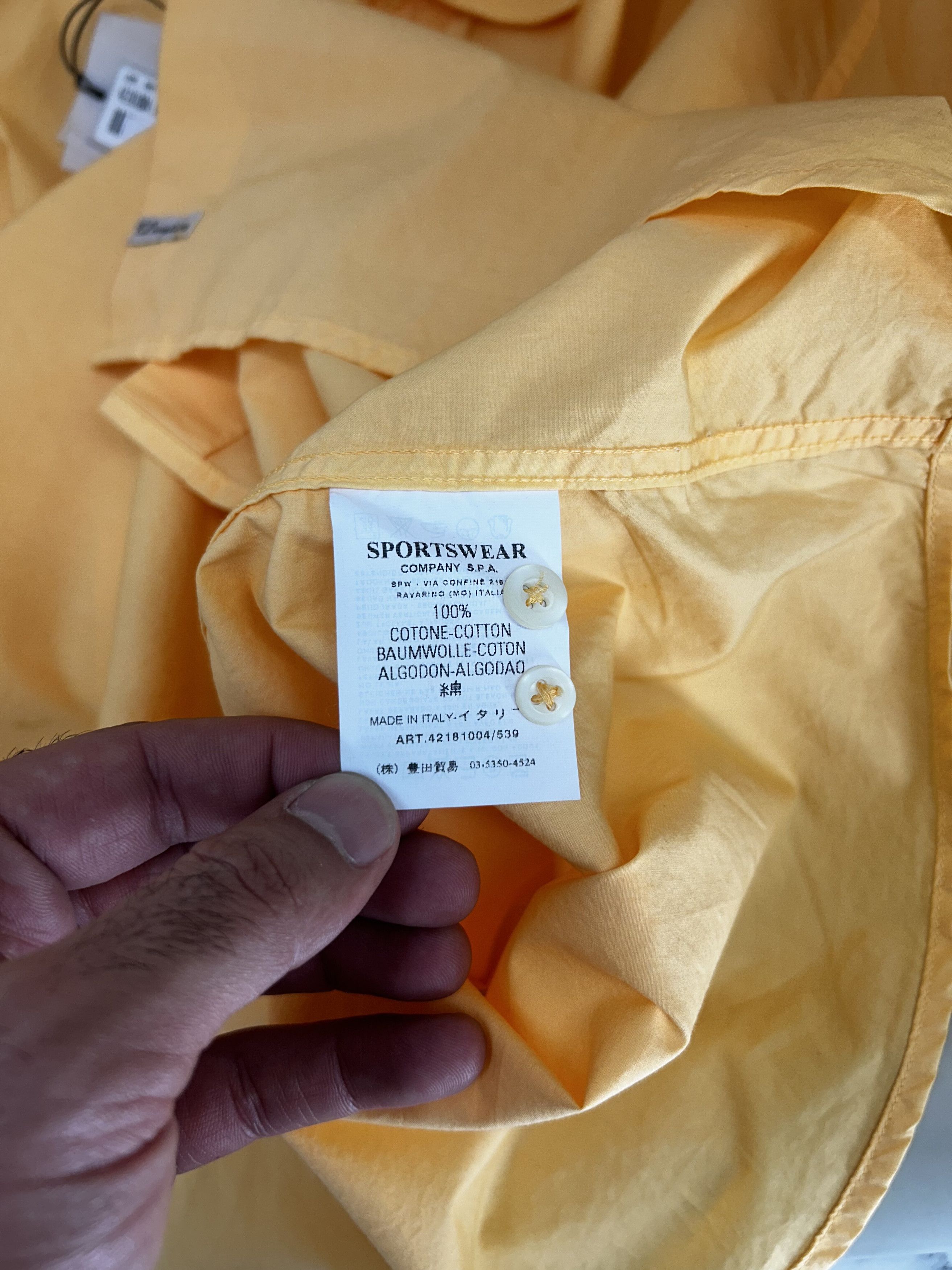 C.P. Company CP Company Light Orange Short Sleeve Cotton Shirt Size US XXL / EU 58 / 5 - 5 Thumbnail