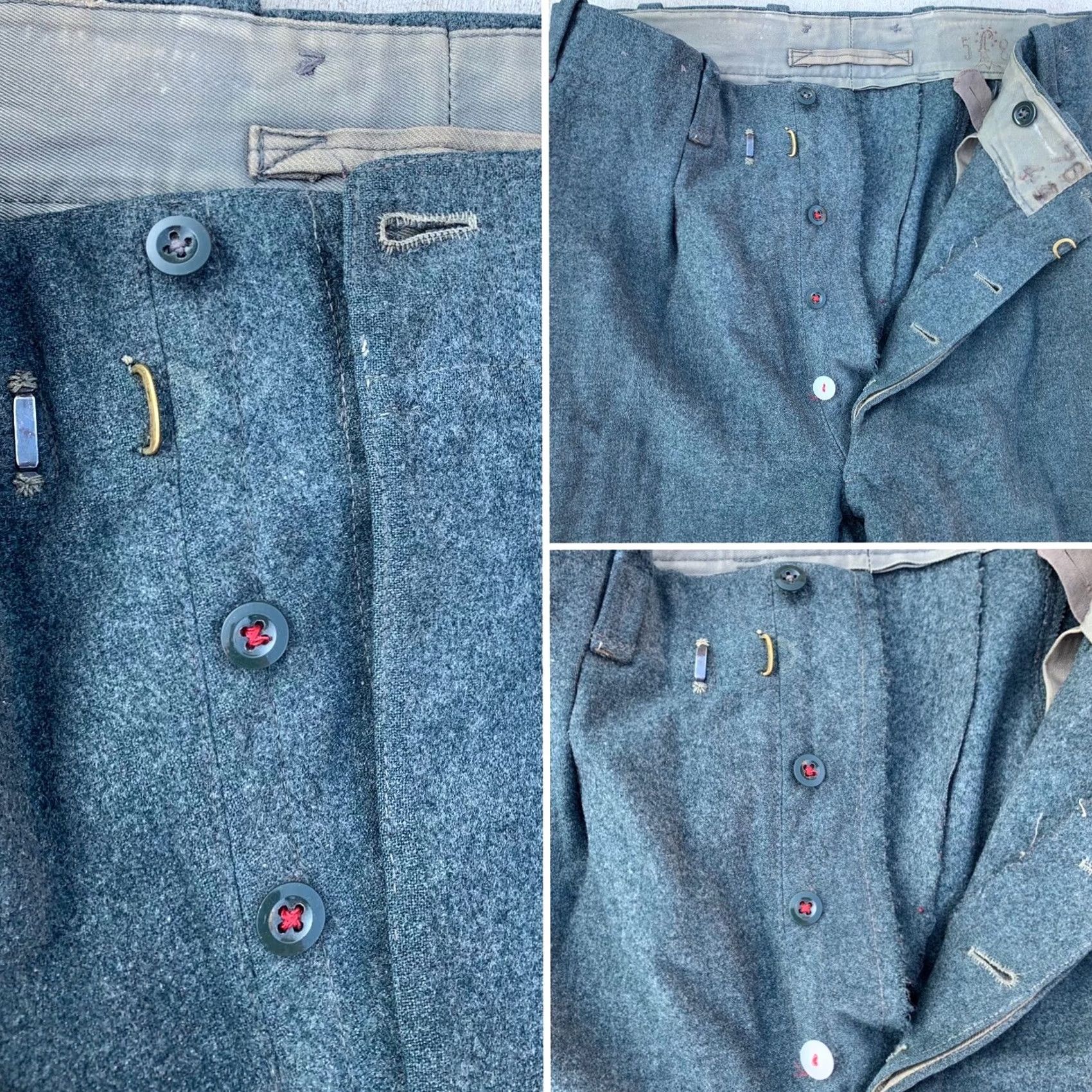 Vintage Vintage Wool Military Pants Trousers Button Fly 33 in waist 30 in inseam Green Military/Workwear Mens Size US 33 - 7 Thumbnail