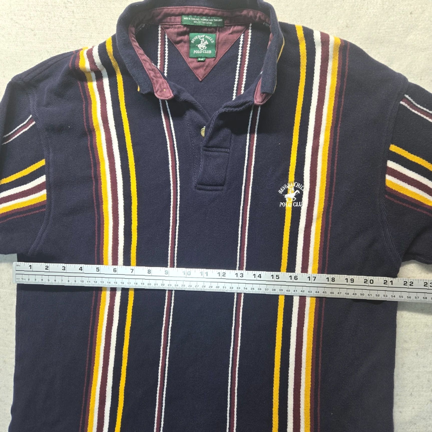Beverly Hills Polo Club Beverly Hills Polo Club Shirt Polo Adult Men L Striped Multicolor 100% Cotton Golf Heavy Long Sleeve Size US L / EU 52-54 / 3 - 5 Thumbnail