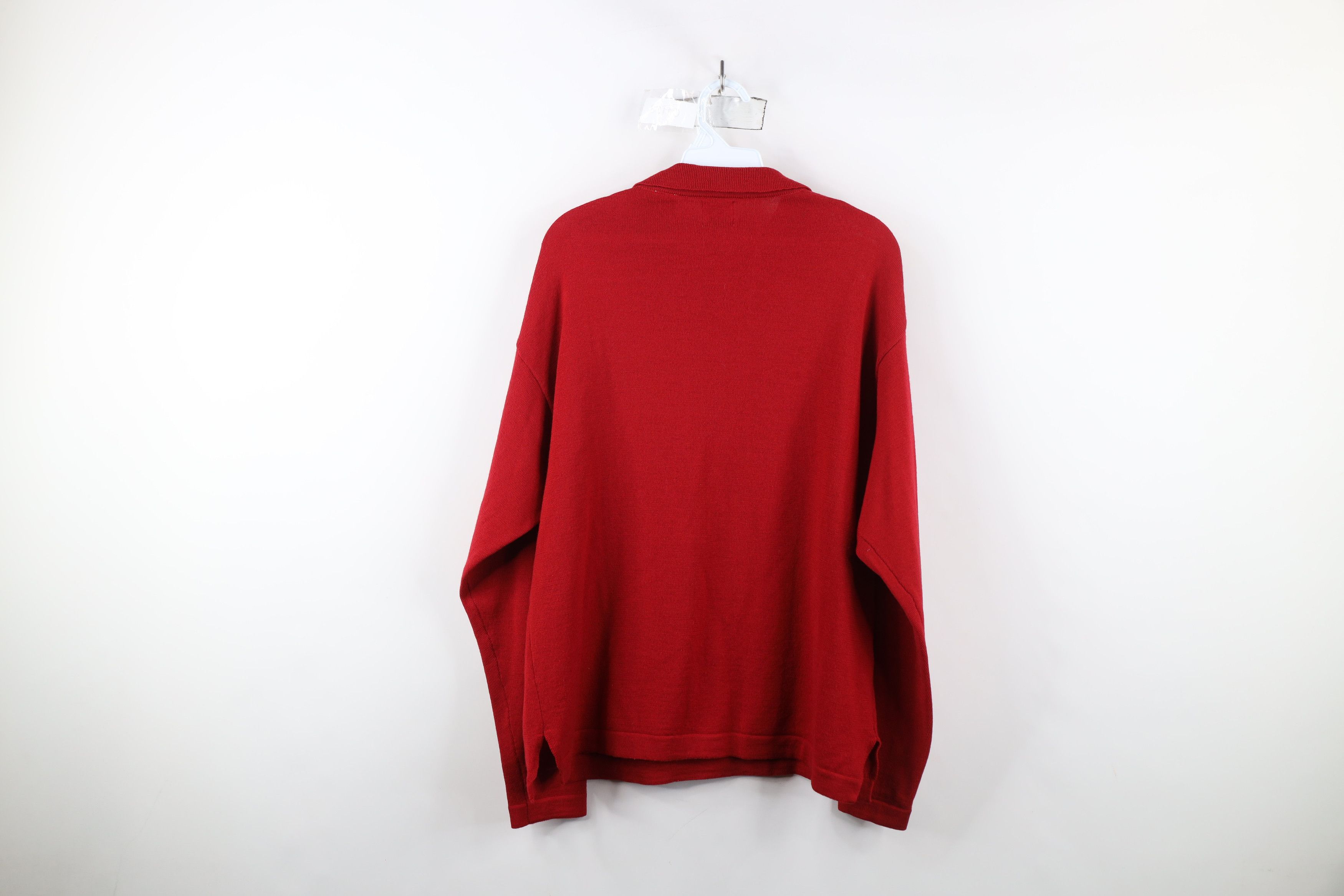 Gap Vintage 90s Gap Merino Wool Knit Collared Polo Sweater Red Size US S / EU 44-46 / 1 - 11 Thumbnail