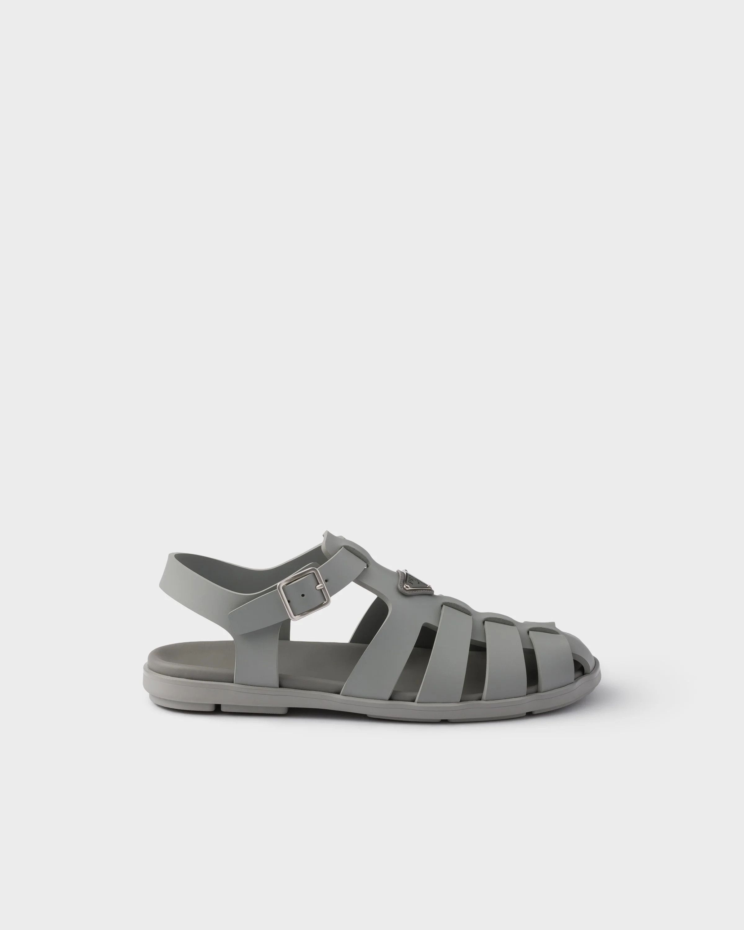Prada o1mt1gz0526 Rubber Fisherman Sandals in Steel Gray Size US 10 / EU 43 - 1 Thumbnail
