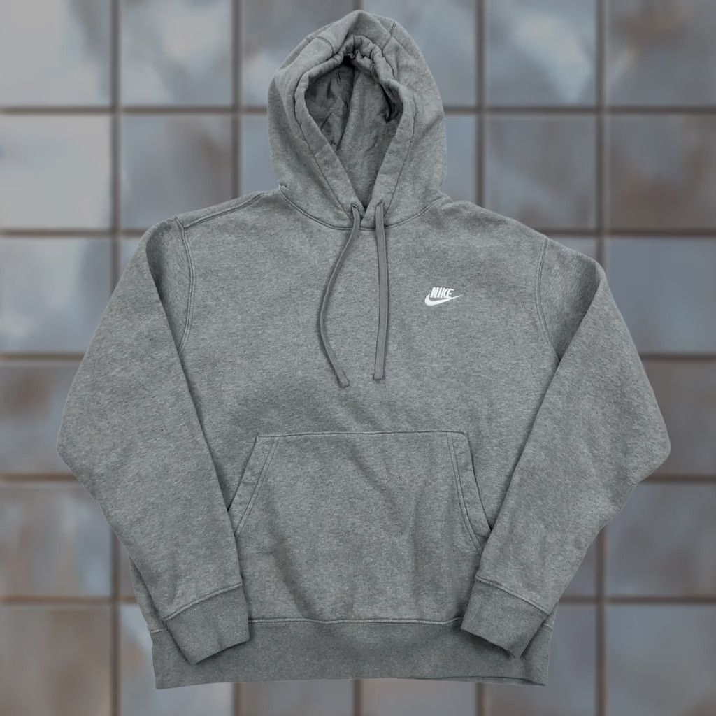 Nike Nike Men Gray Club Fleece Pullover Hoodie Sweatshirt NSW Logo Size M Mens Size US M / EU 48-50 / 2 - 1 Thumbnail