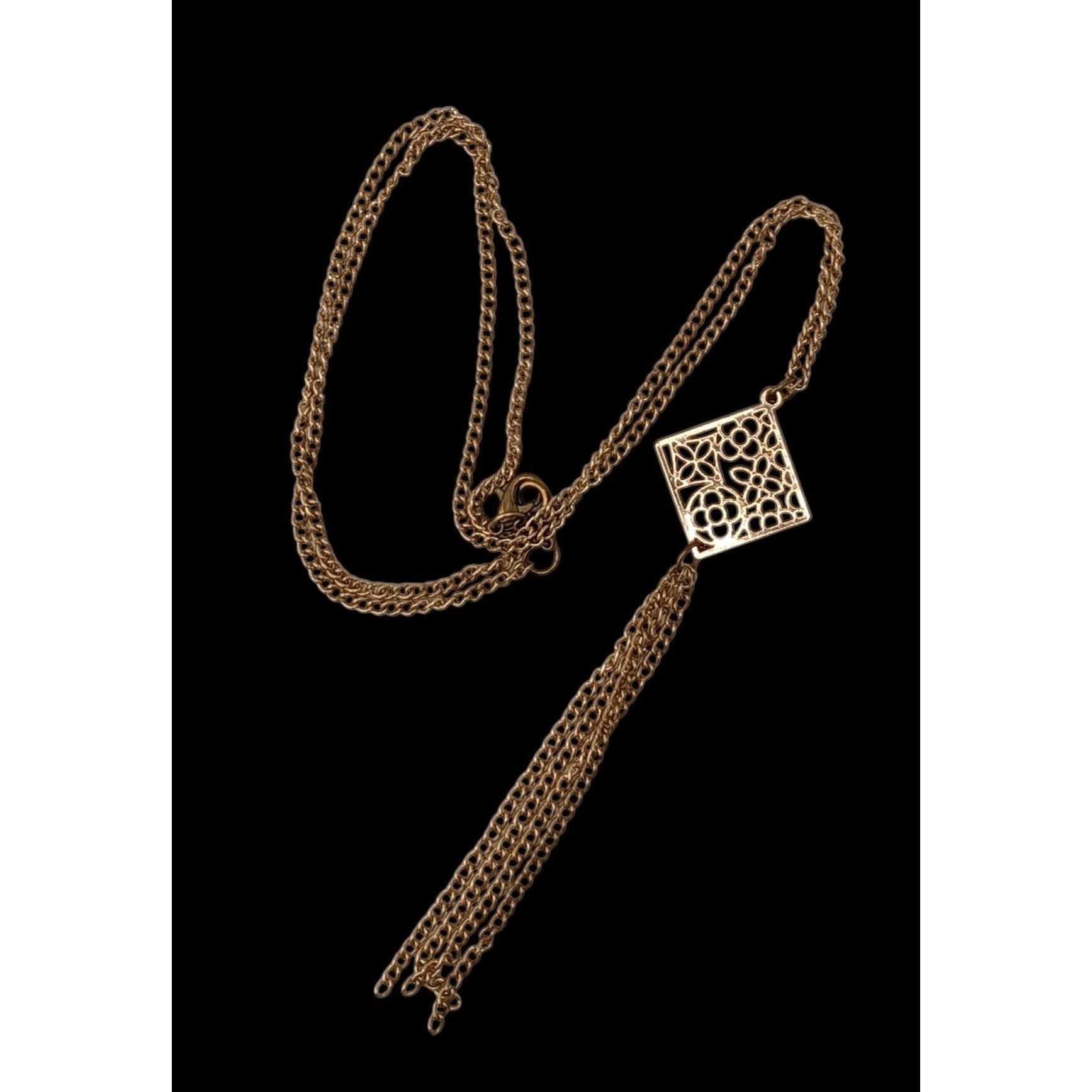 Other Bohemian Floral Gold-Tone Filigree Pendant Necklace With Mul Size ONE SIZE - 1 Thumbnail