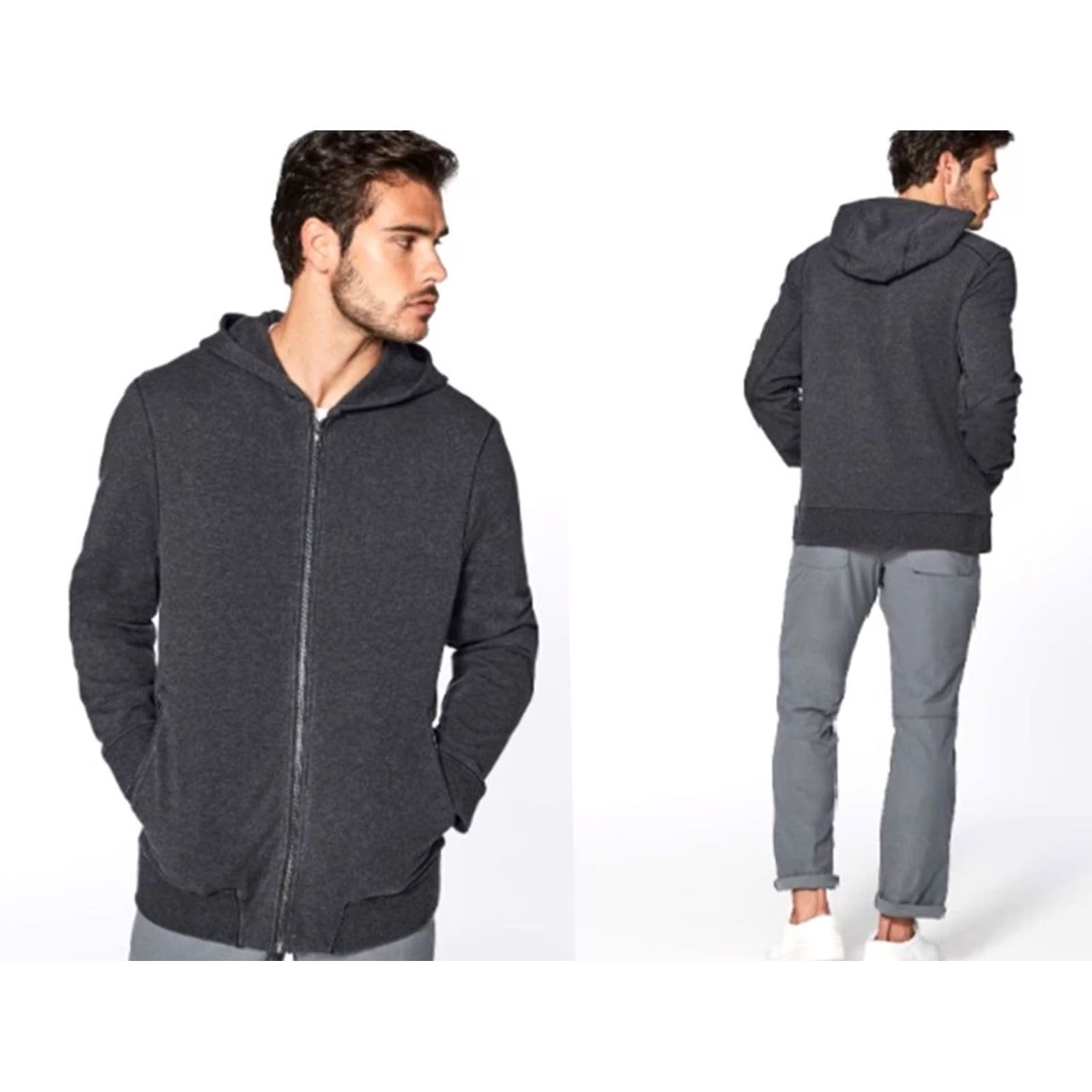 Lululemon Lululemon Hoodie Men's Cross Cut Long Sleeve Zip Hooded Pockets Gray Size M Regular Athletic Fit Front Logo Zip Size US M / EU 48-50 / 2 - 6 Thumbnail