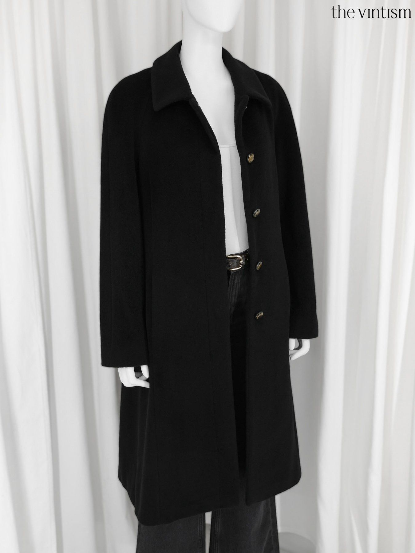 Escada Escada Archival Black Long Coat in Pure Virgin Wool DE 38 Size M / US 6-8 / IT 42-44 - 3 Thumbnail