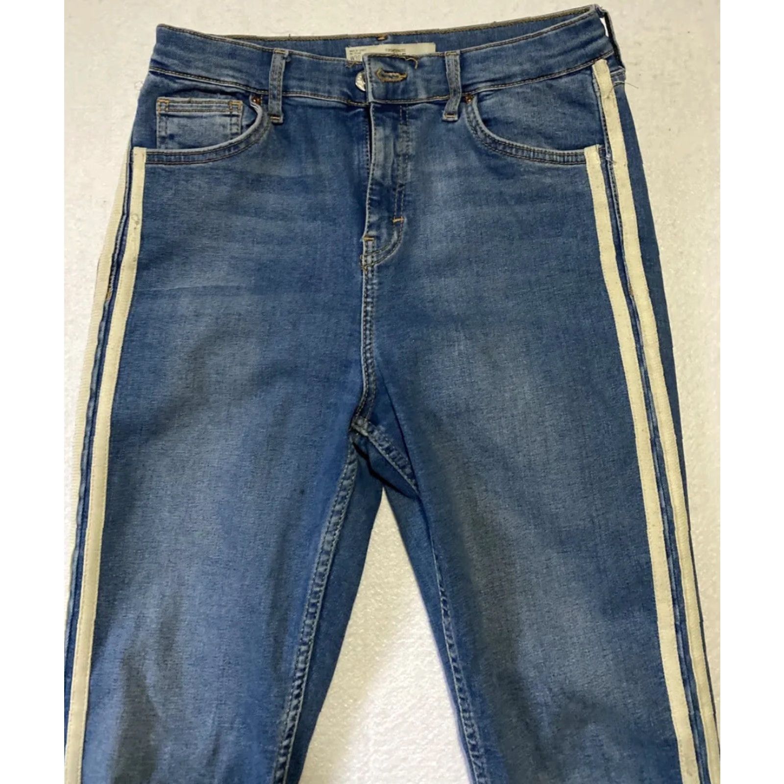 Topshop Topshop Jamie Moto Mid Rise Skinny Jeans Women 30 Blue Denim Slim Jeans 28-10 Regular Inseam 24 Womens Size 30" / US 8 / IT 44 - 2 Thumbnail
