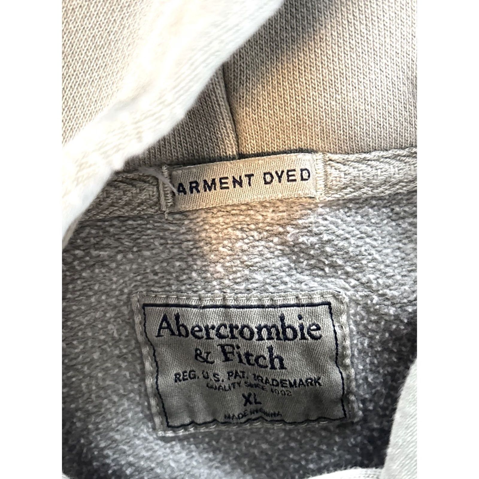 Abercrombie & Fitch Abercrombie & Fitch Hoodie Mens XL Green Garment Dyed Cotton Fleece Pullover Long Sleeve Size US XL / EU 56 / 4 - 4 Thumbnail