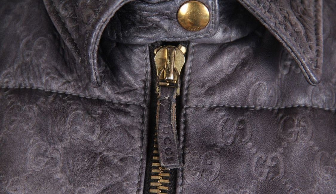 Gucci Gucci Monogram All Over Pocket Leather Moto Jacket Size XS / US 0-2 / IT 36-38 - 5 Thumbnail