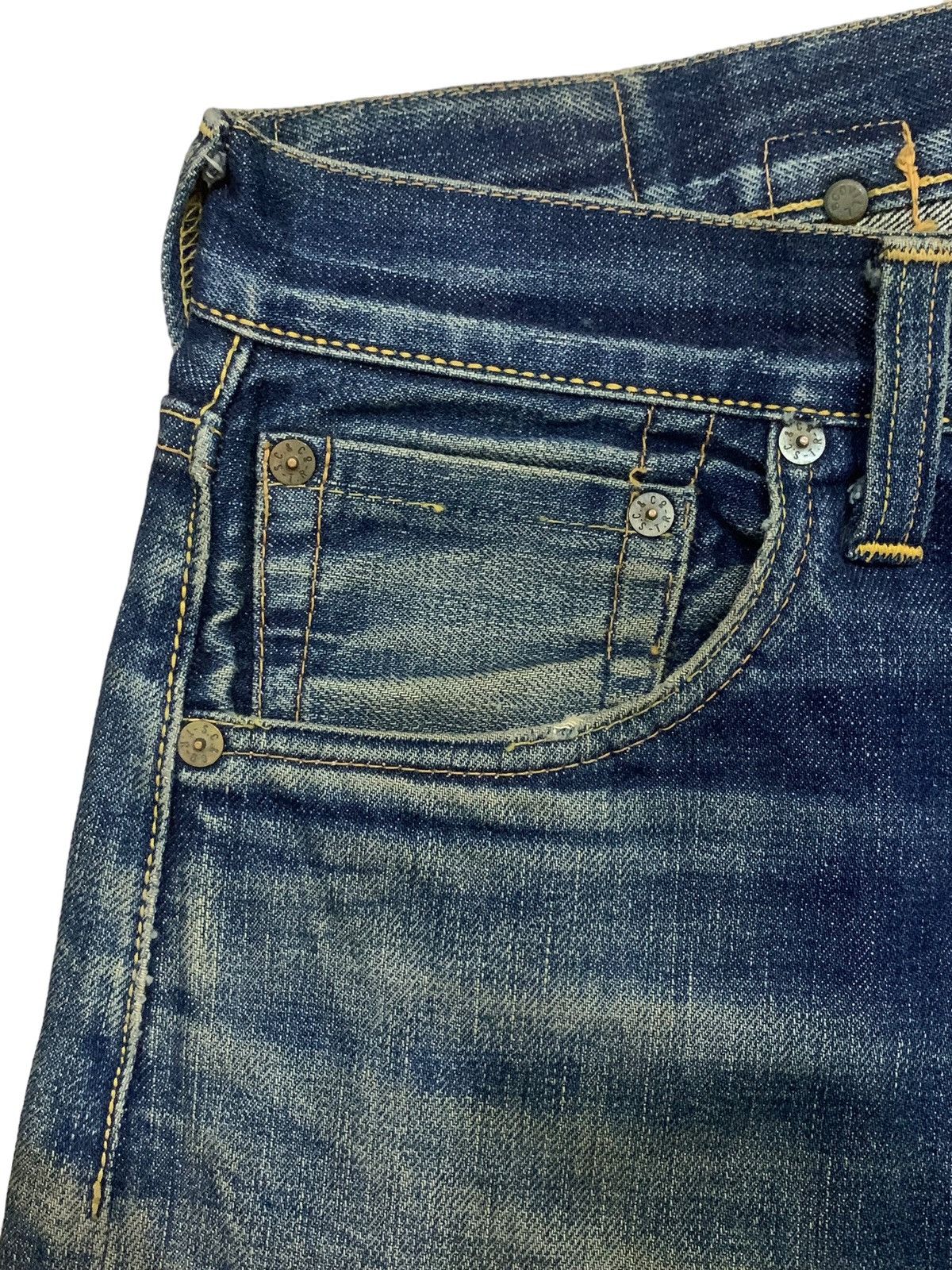 DENIM TEARS × Evisu × Who Decides War Vintage Evis ButtonFly Buckle Waist Jeans Size US 30 / EU 46 - 8 Thumbnail