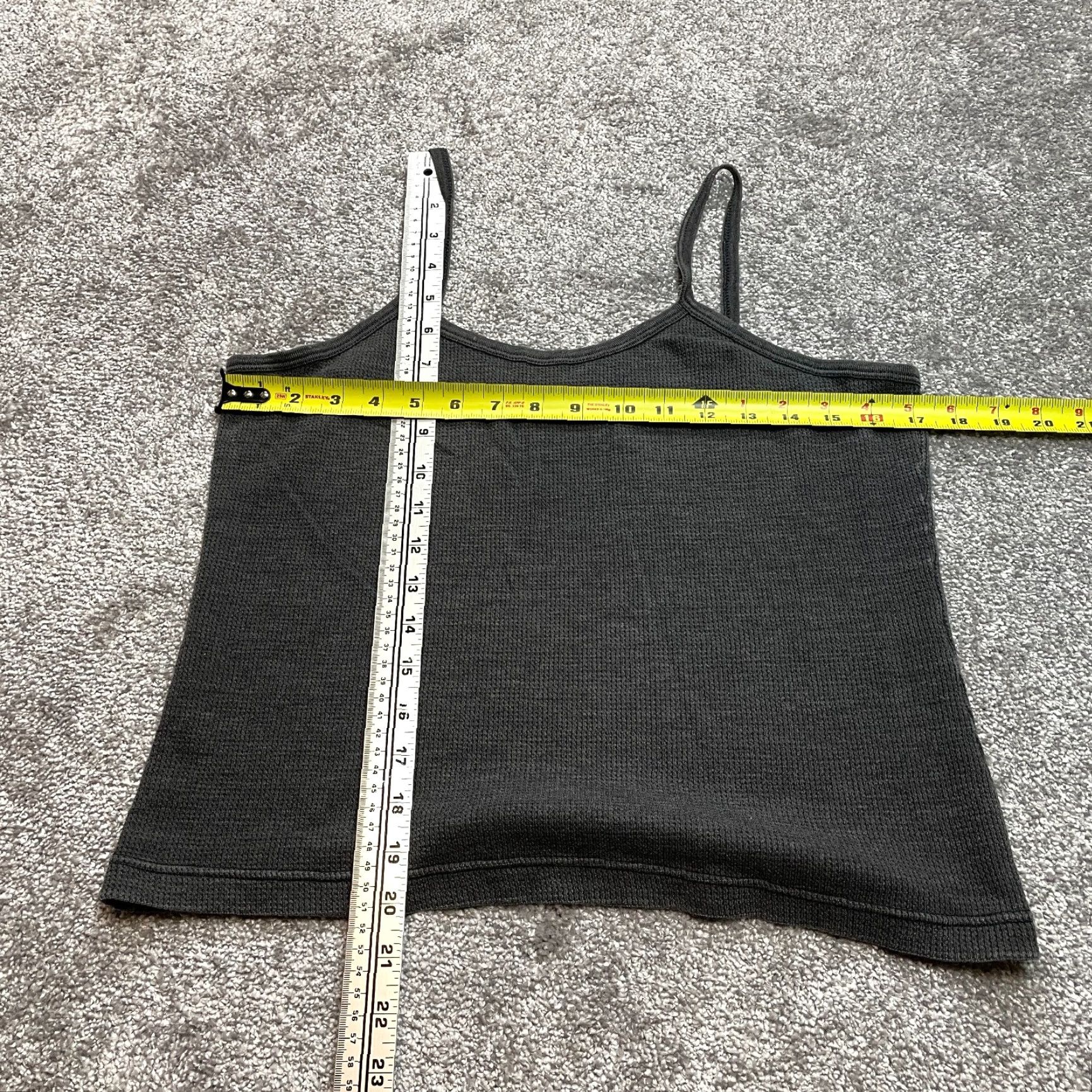 Vintage Unbranded Tank Top Shirt Womens Small Dark Gray Basic Cami Waffle Knit Shirt Size S / US 4 / IT 40 - 2 Thumbnail