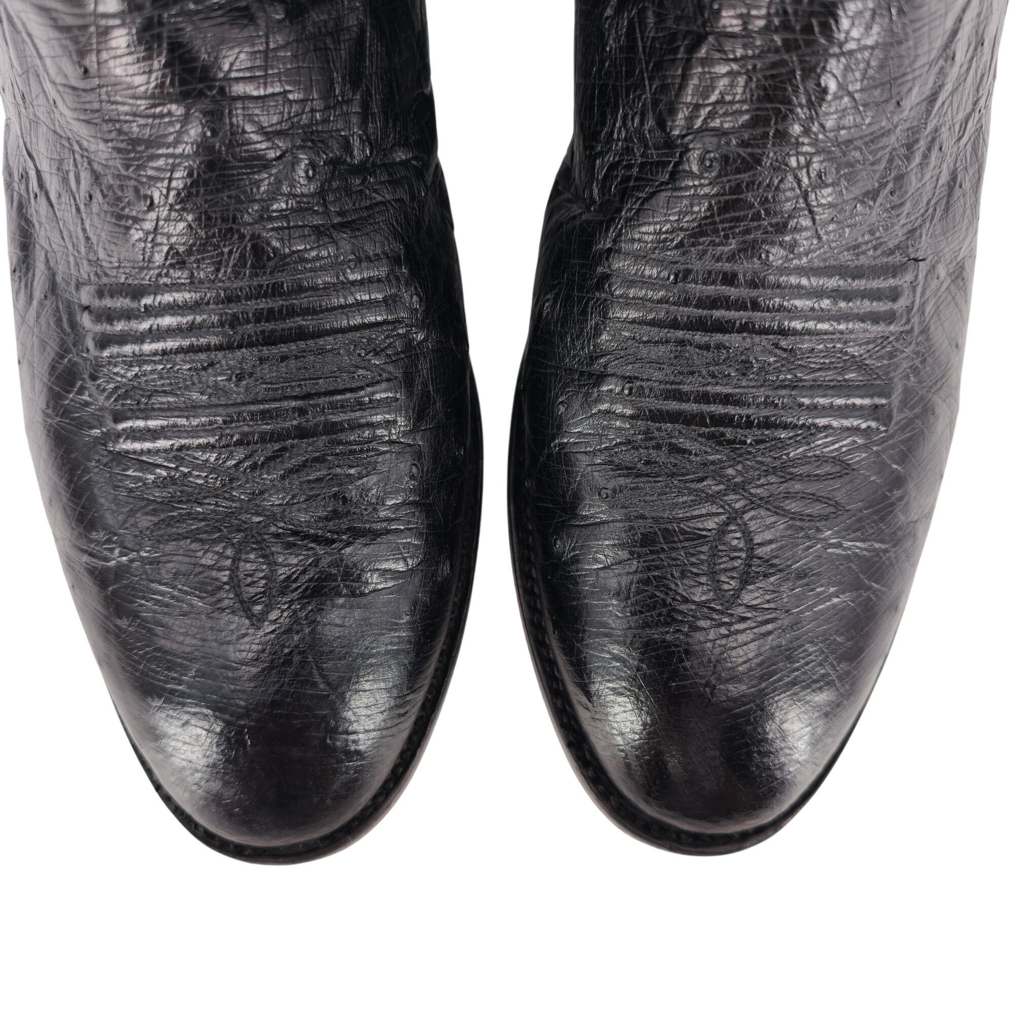 Other Luskey's Ryon's Mens size 9.5D Black Ostrich Exotic Leather Size US 9.5 / EU 42-43 - 3 Thumbnail