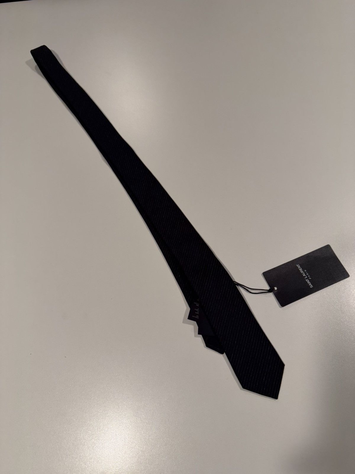 Saint Laurent Paris Saint Laurent Hedi Slimane leather tie | Grailed