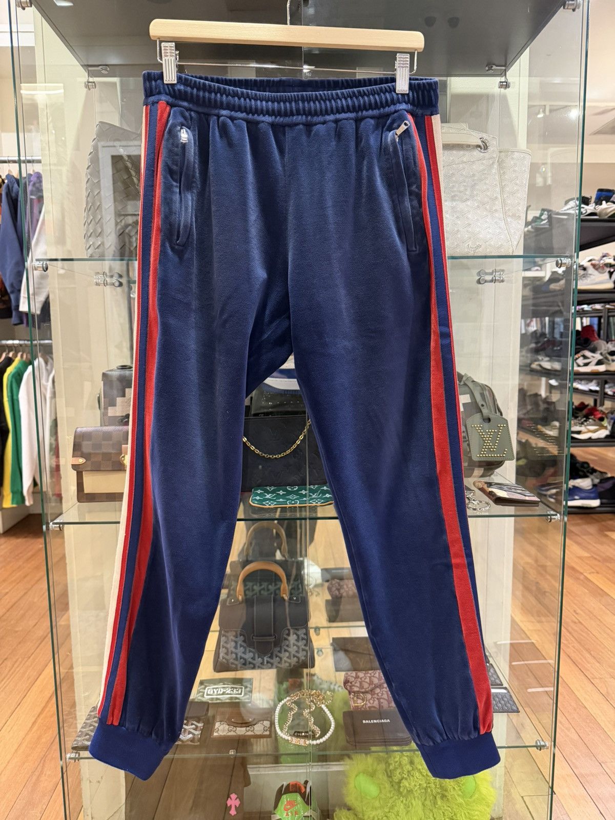 Gucci Gucci Velour Track Pants Size US 31 - 1 Thumbnail