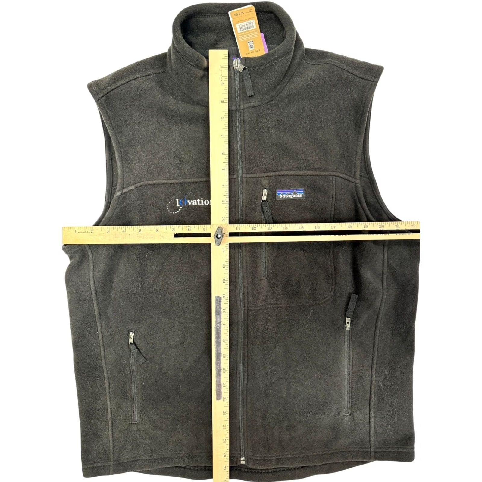 Patagonia VINTAGE? No. Patagonia Synchilla Fleece Vest Mens L Black Full Zip Checkpoint Tech Size US L / EU 52-54 / 3 - 3 Thumbnail
