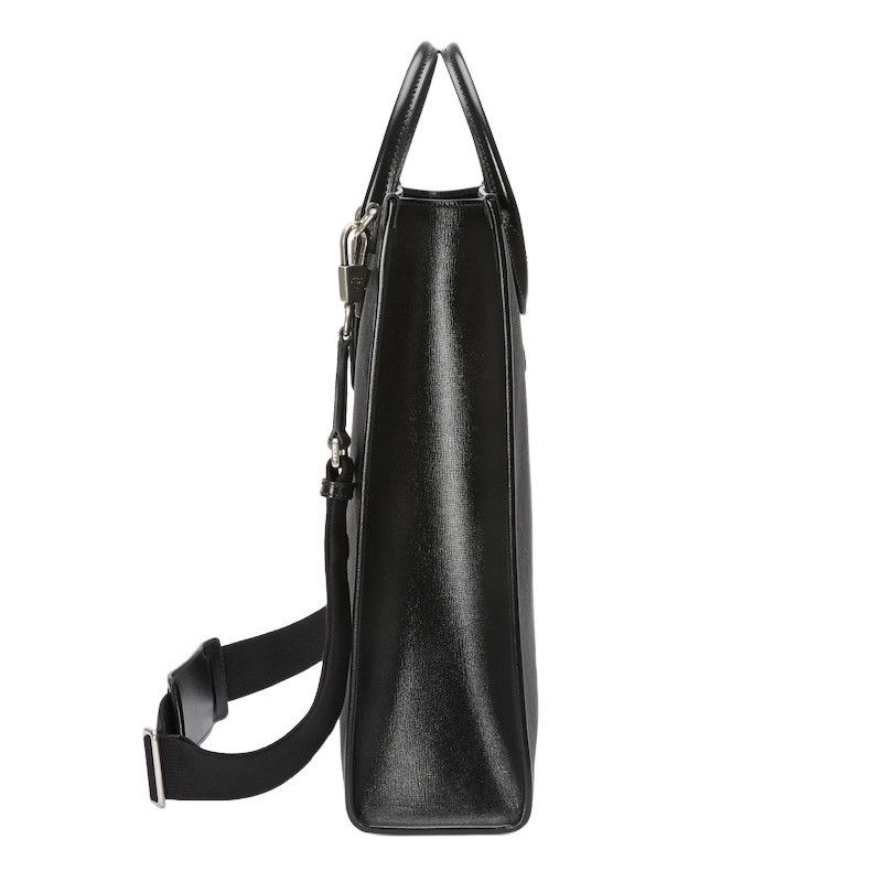 Gucci GUCCI Interlocking G Black GG Canvas Medium Tote Bag New & A Size ONE SIZE - 4 Thumbnail