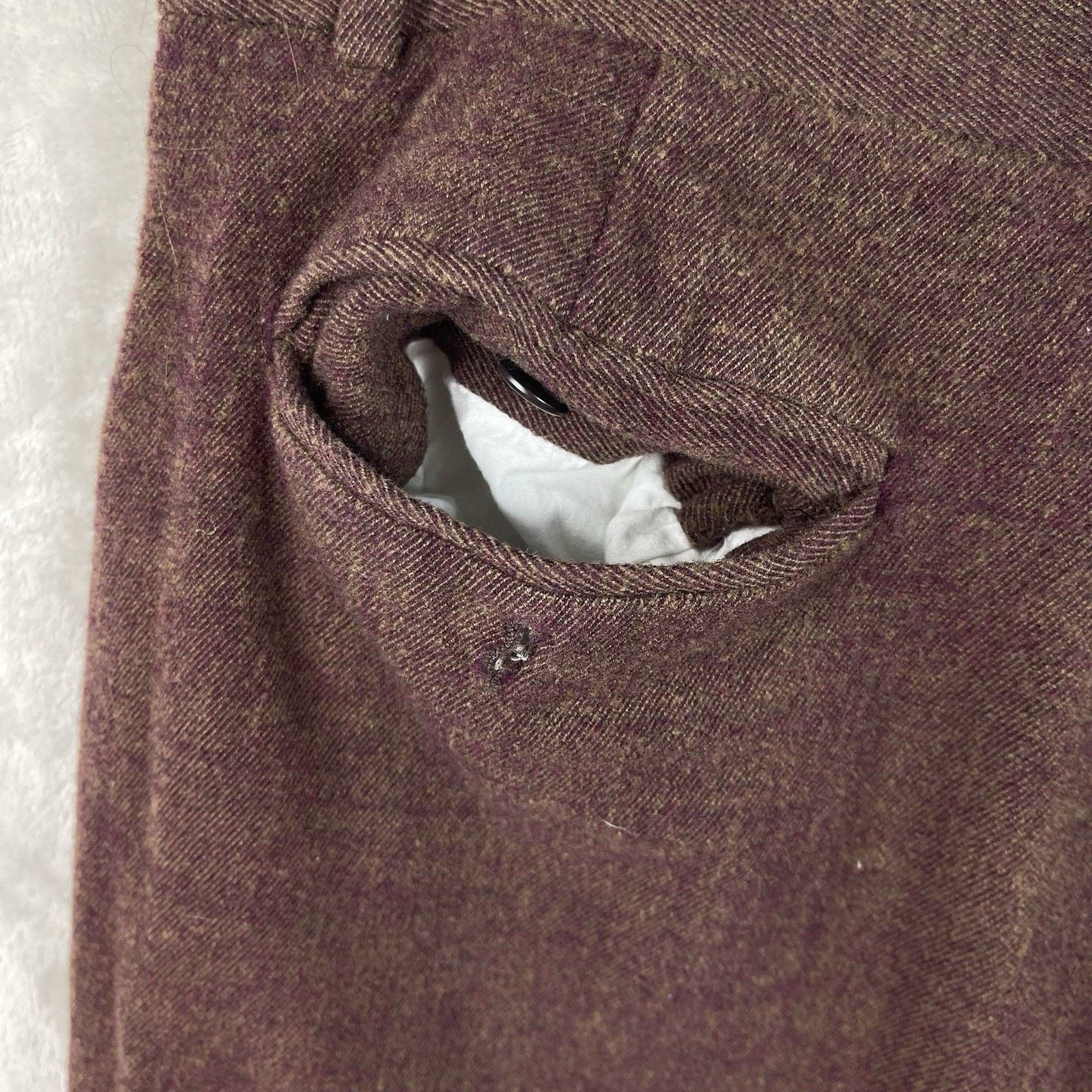 Zanella Zanella Platinum Duncan Burgandy Wool Dress Pants Italy Size US 36 / EU 52 - 9 Thumbnail